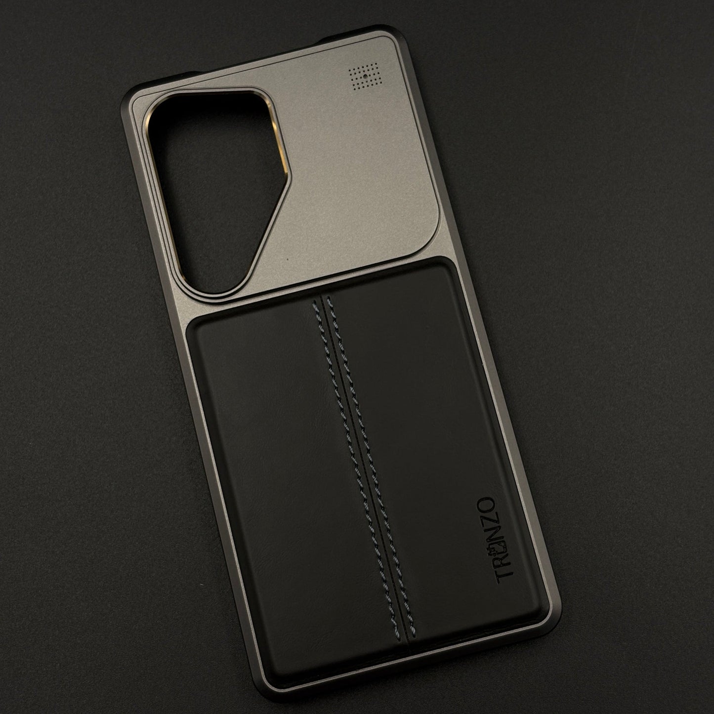 Aluminum Frame Hidden MagSafe Leather Stitch Case Cover for Samsung Galaxy S26 Ultra
