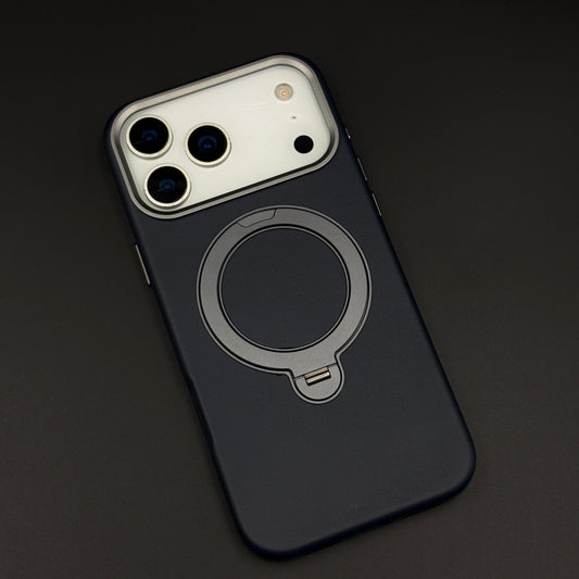 Genuine Leather Mobile Case Cover with 360° Rotating Stand & MagSafe for iPhone 17 Series