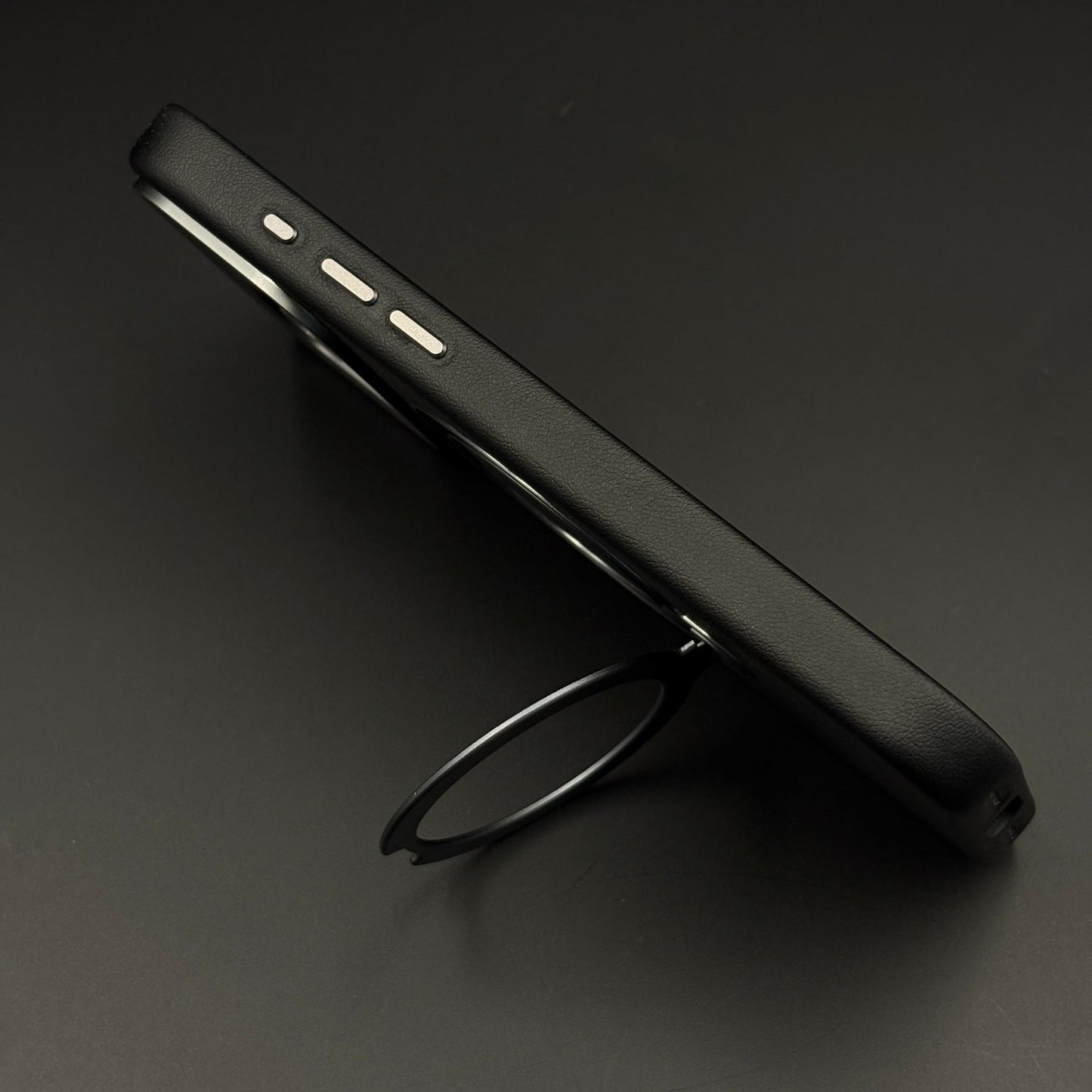 Genuine Leather Mobile Case Cover with 360° Rotating Stand & MagSafe for iPhone 17 Series
