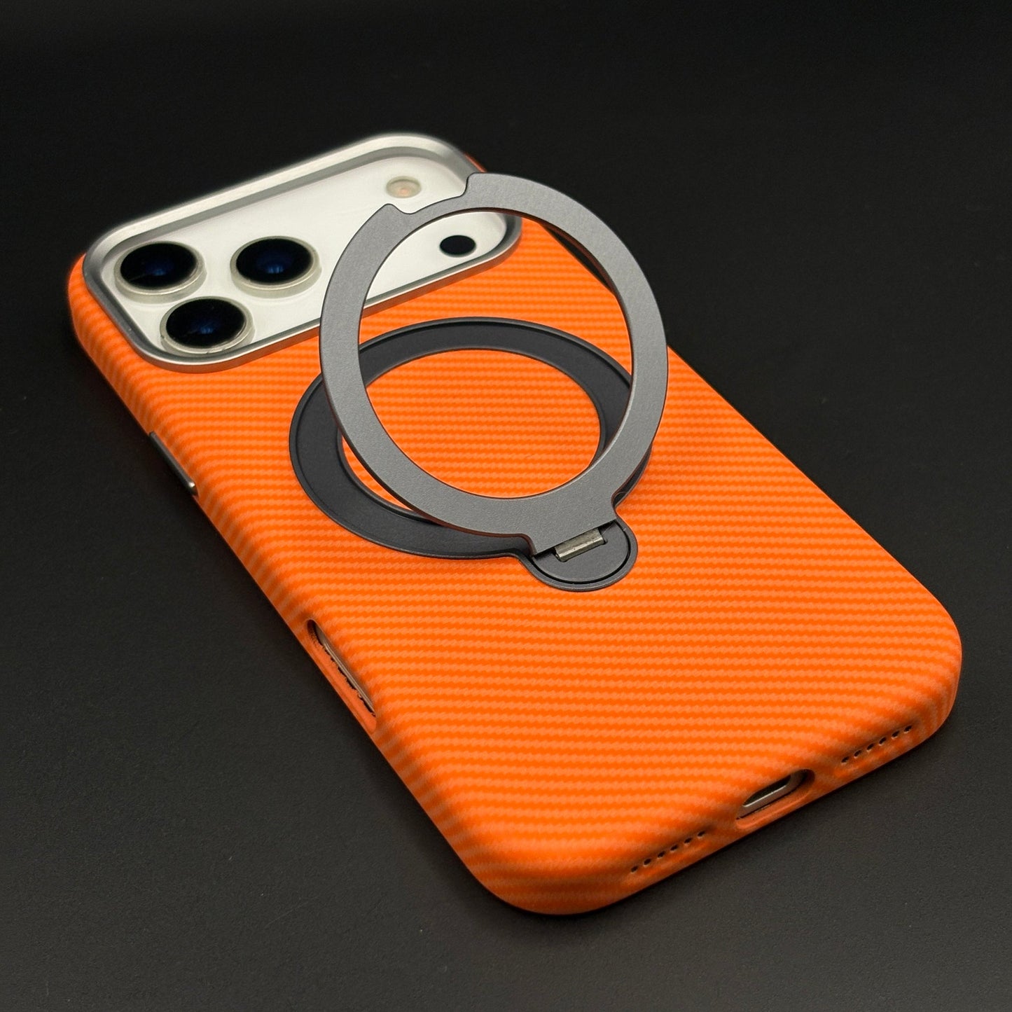 Carbon Fibre Case with Rotating Stand & MagSafe for iPhone 17 Series | Protective Cover