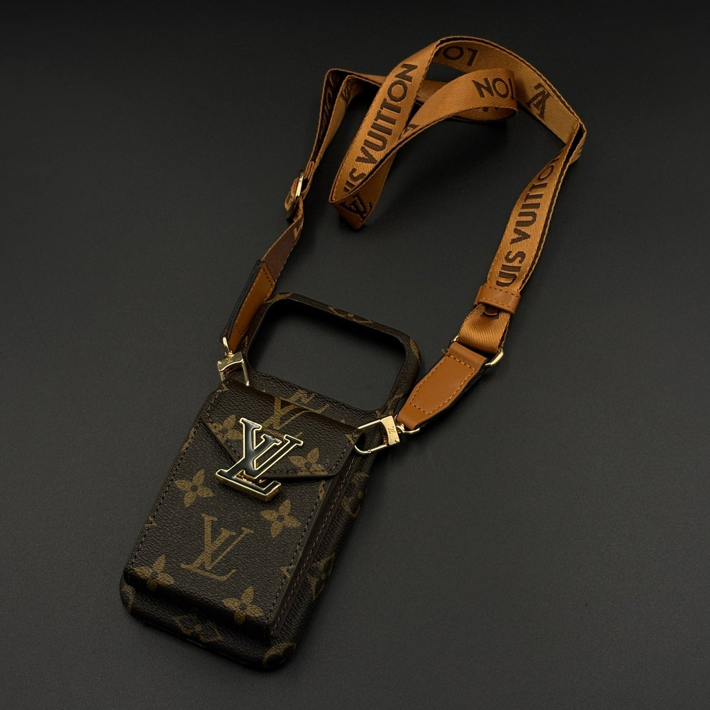 Luxury Fashion Brand Monogram Cardholder Sling Case for iPhone 17 Series