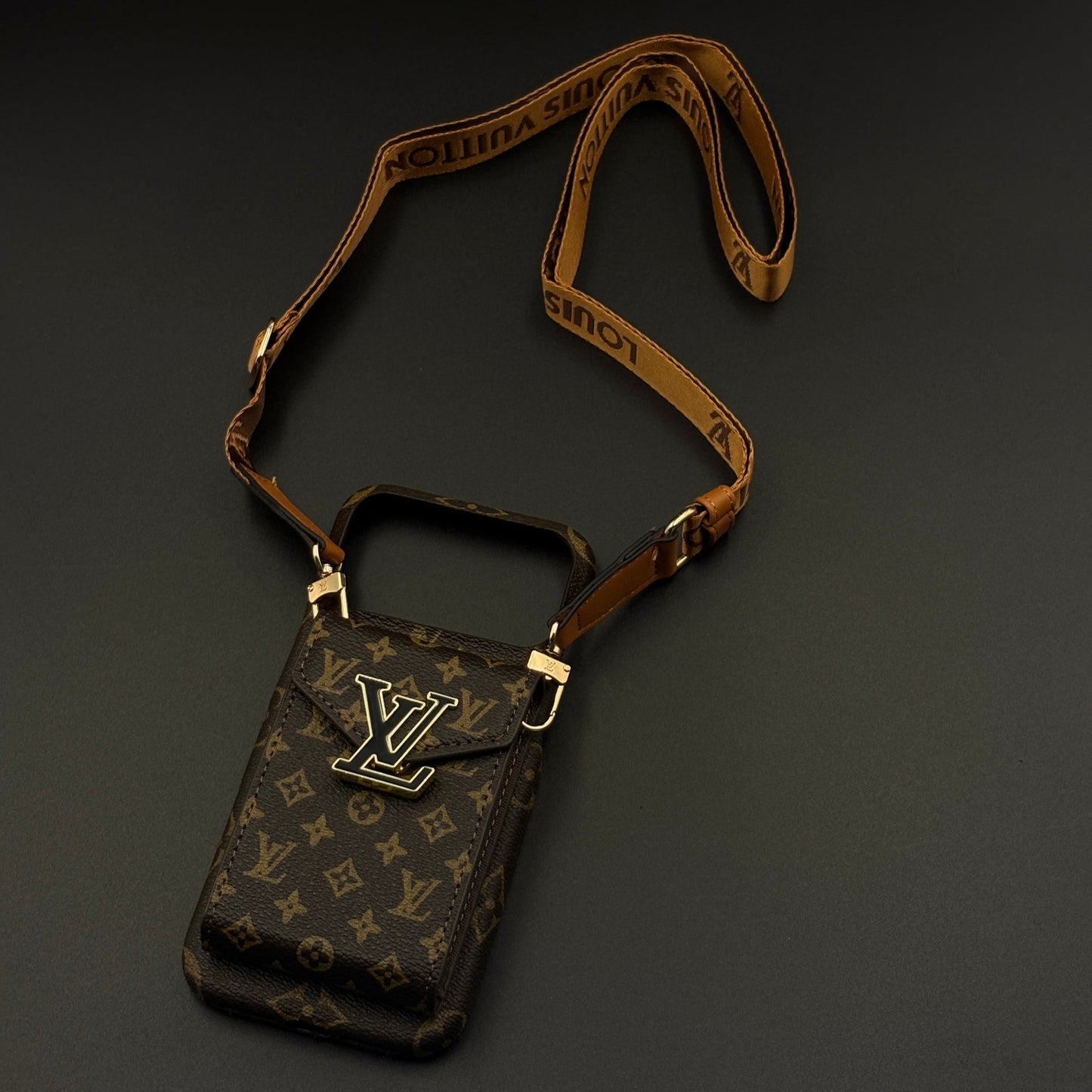 Luxury Fashion Brand Monogram Cardholder Sling Case for iPhone 17 Series