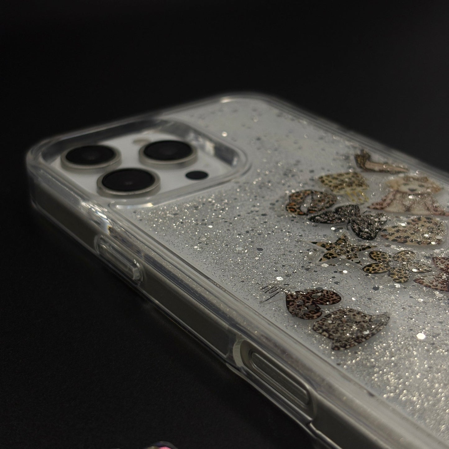 Floating Glitter Sparkle Strap Holder Case Cover for iPhone