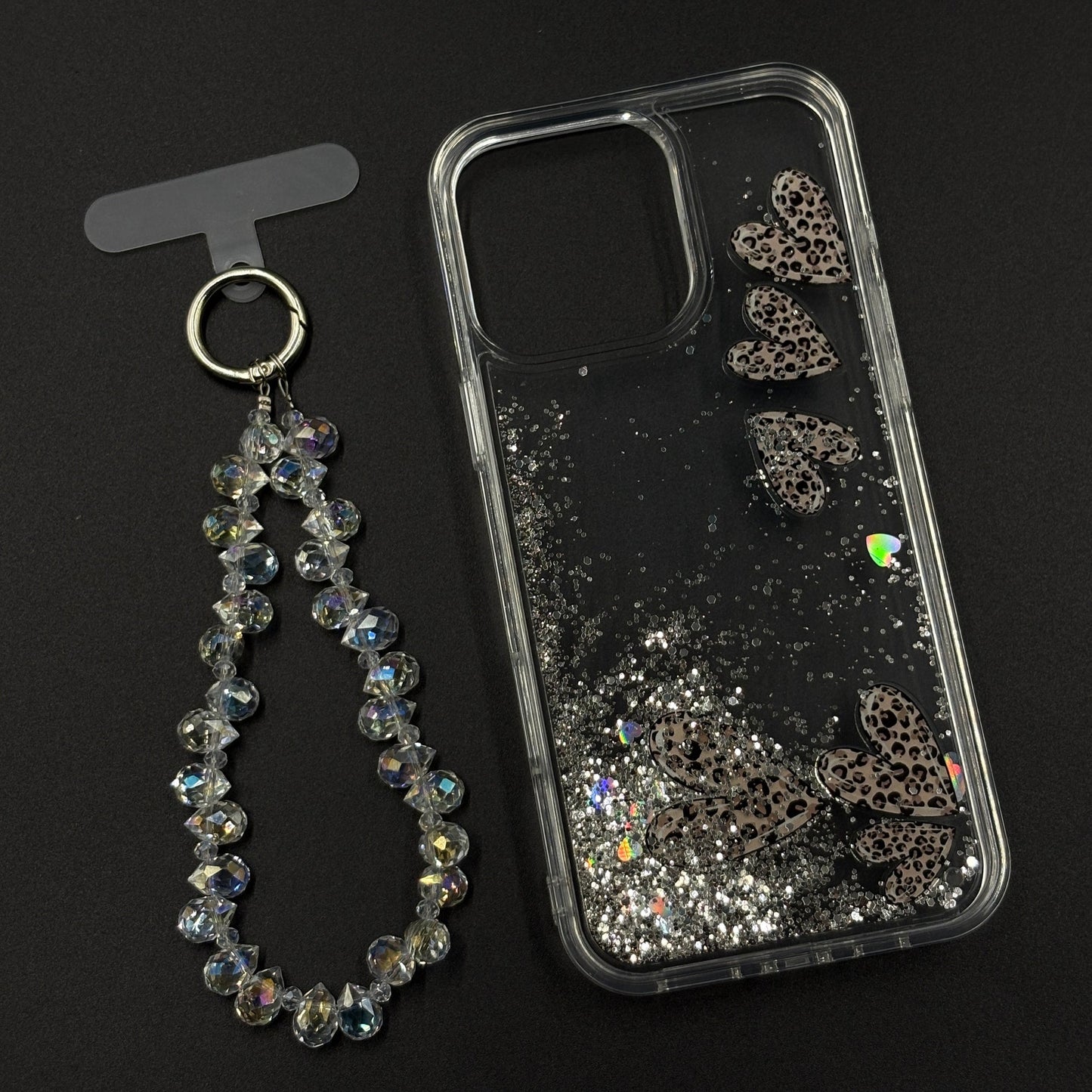 Floating Glitter Sparkle Strap Holder Case Cover for iPhone