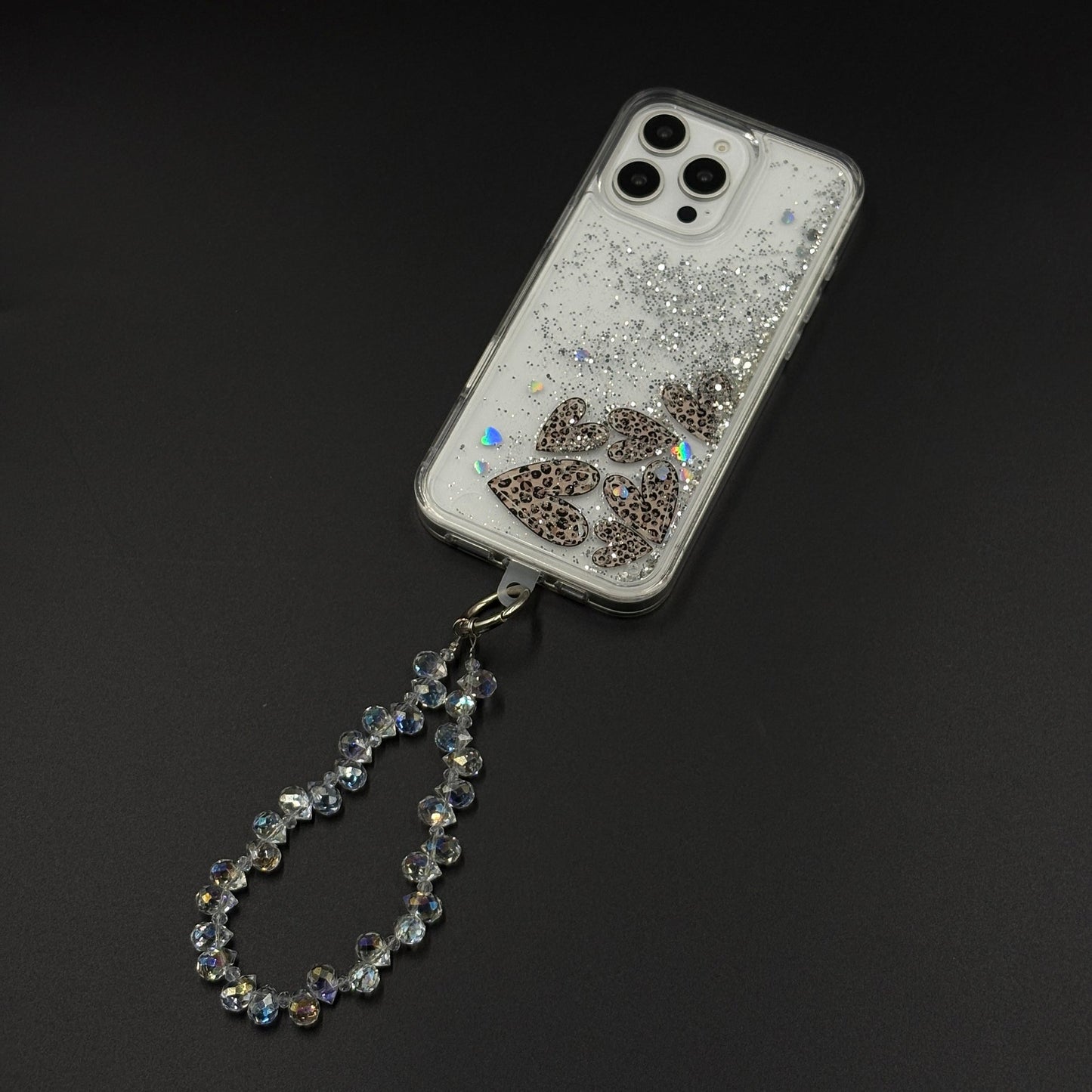 Floating Glitter Sparkle Strap Holder Case Cover for iPhone