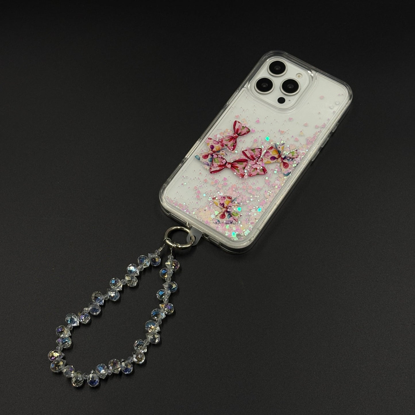 Floating Glitter Sparkle Strap Holder Case Cover for iPhone