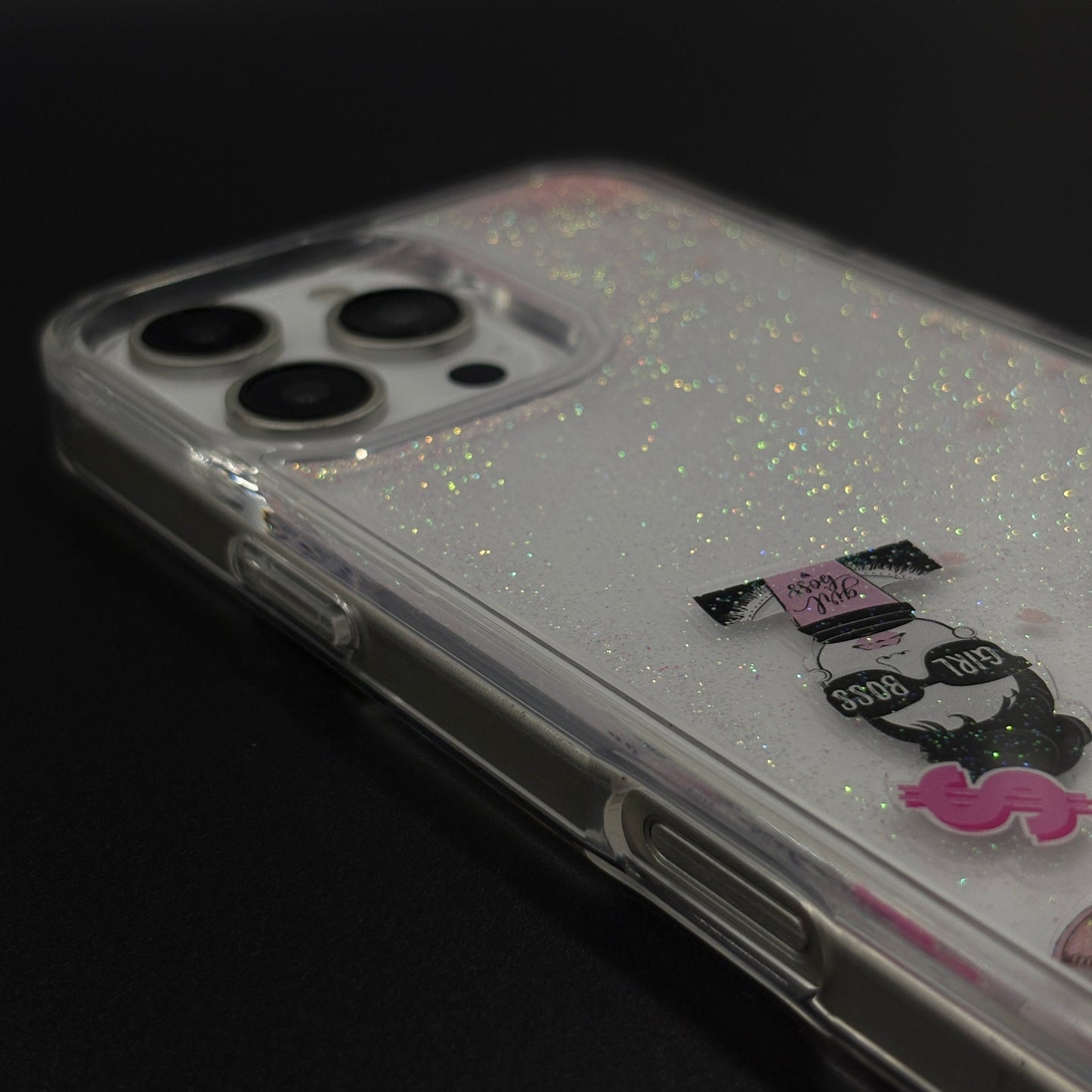 Floating Glitter Sparkle Strap Holder Case Cover for iPhone