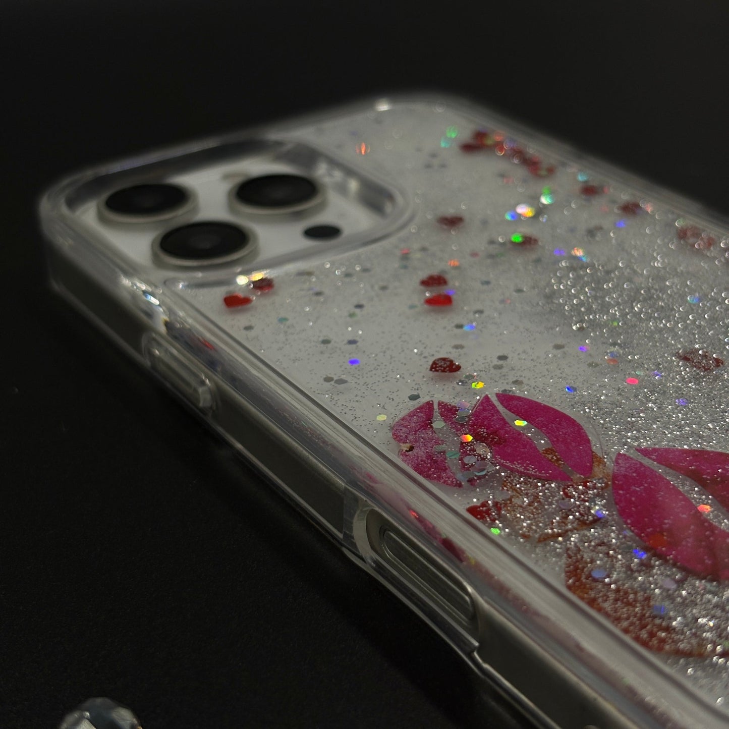 Floating Glitter Sparkle Strap Holder Case Cover for iPhone