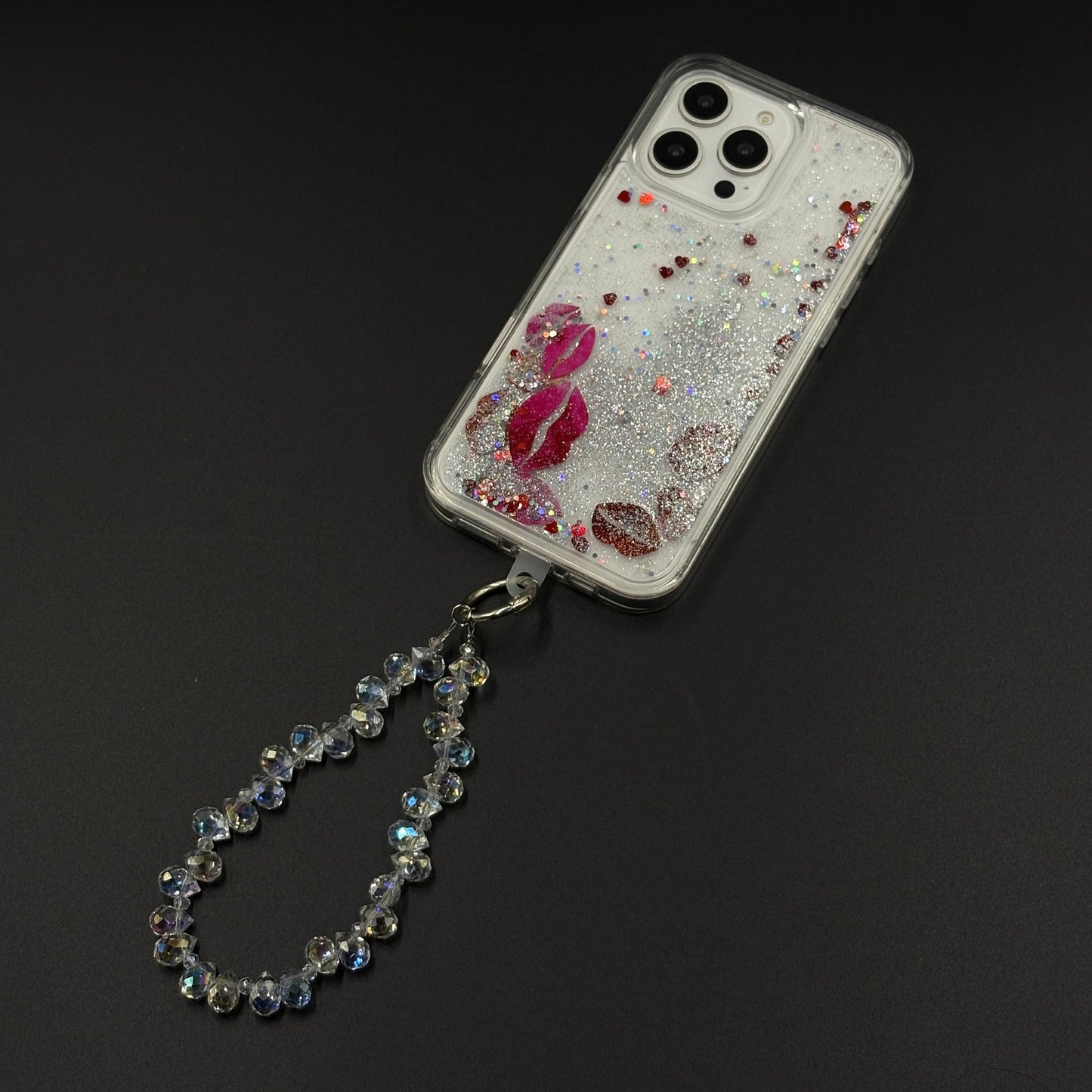 Floating Glitter Sparkle Strap Holder Case Cover for iPhone