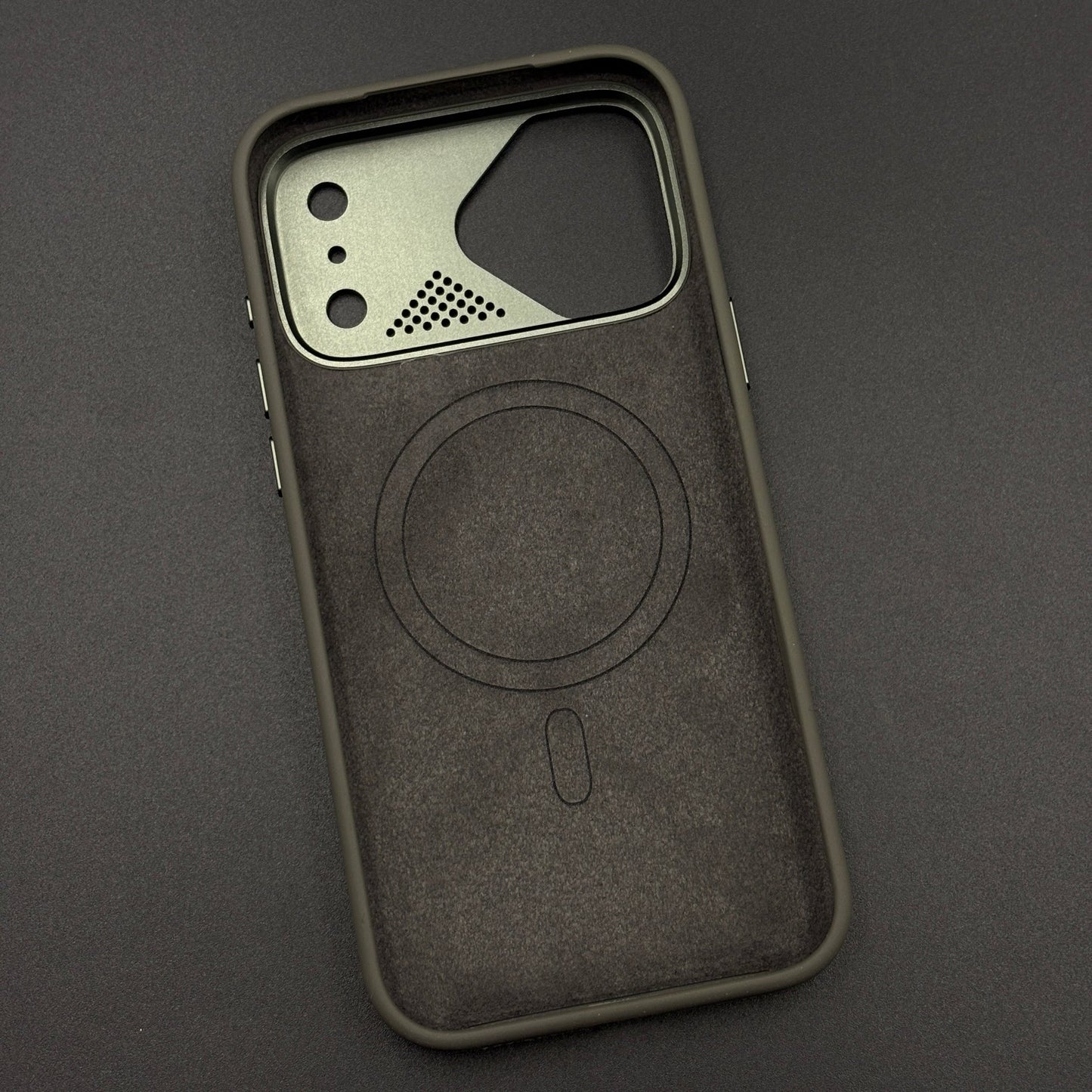 Dual-Tone Silk Touch Hidden MagSafe Case with Raised Metal Bezel for iPhone 17 Series