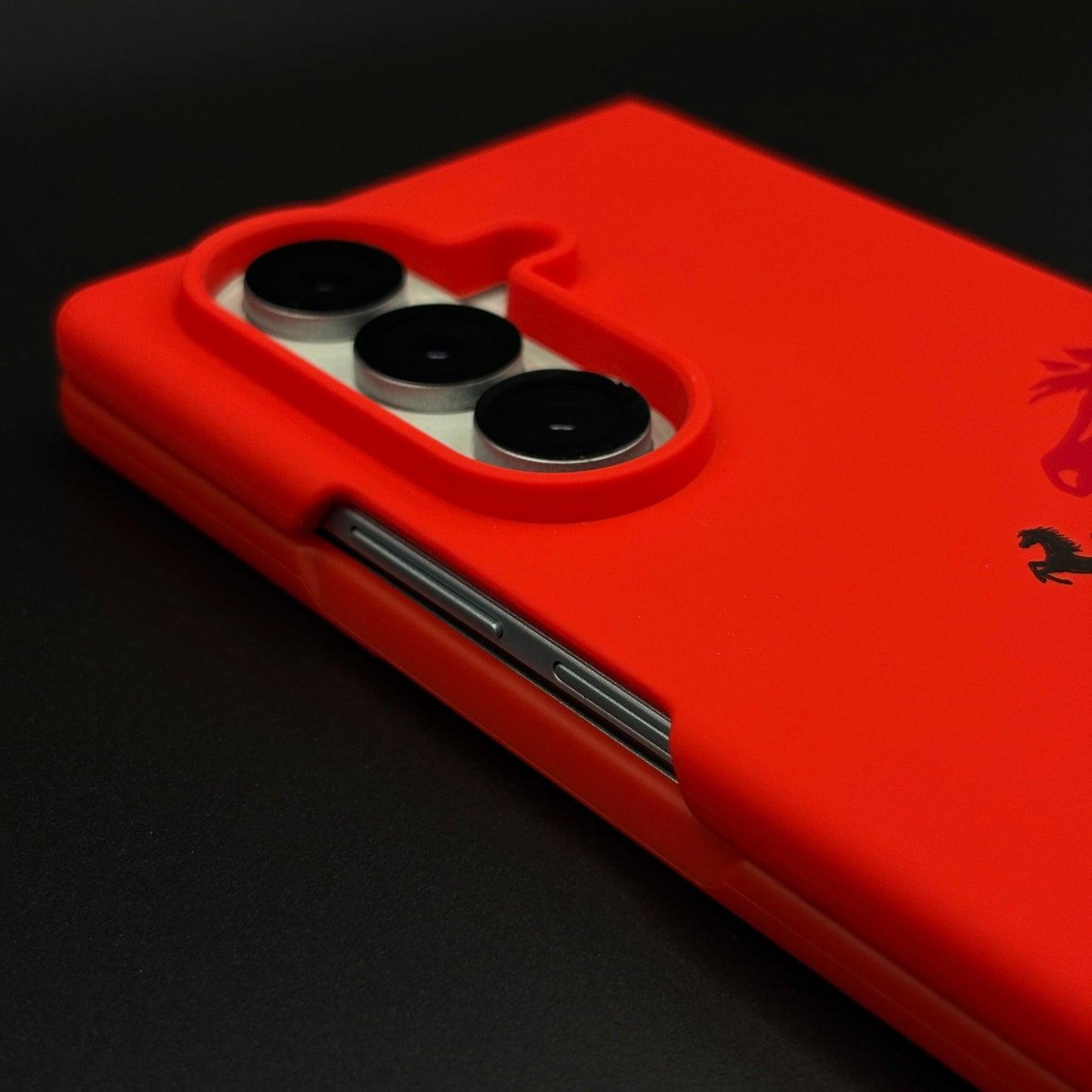 FR Horse Silhouette Red Mobile Case Cover for Samsung Galaxy Z Fold 6 | Soft Silicone Touch | Sports Edition