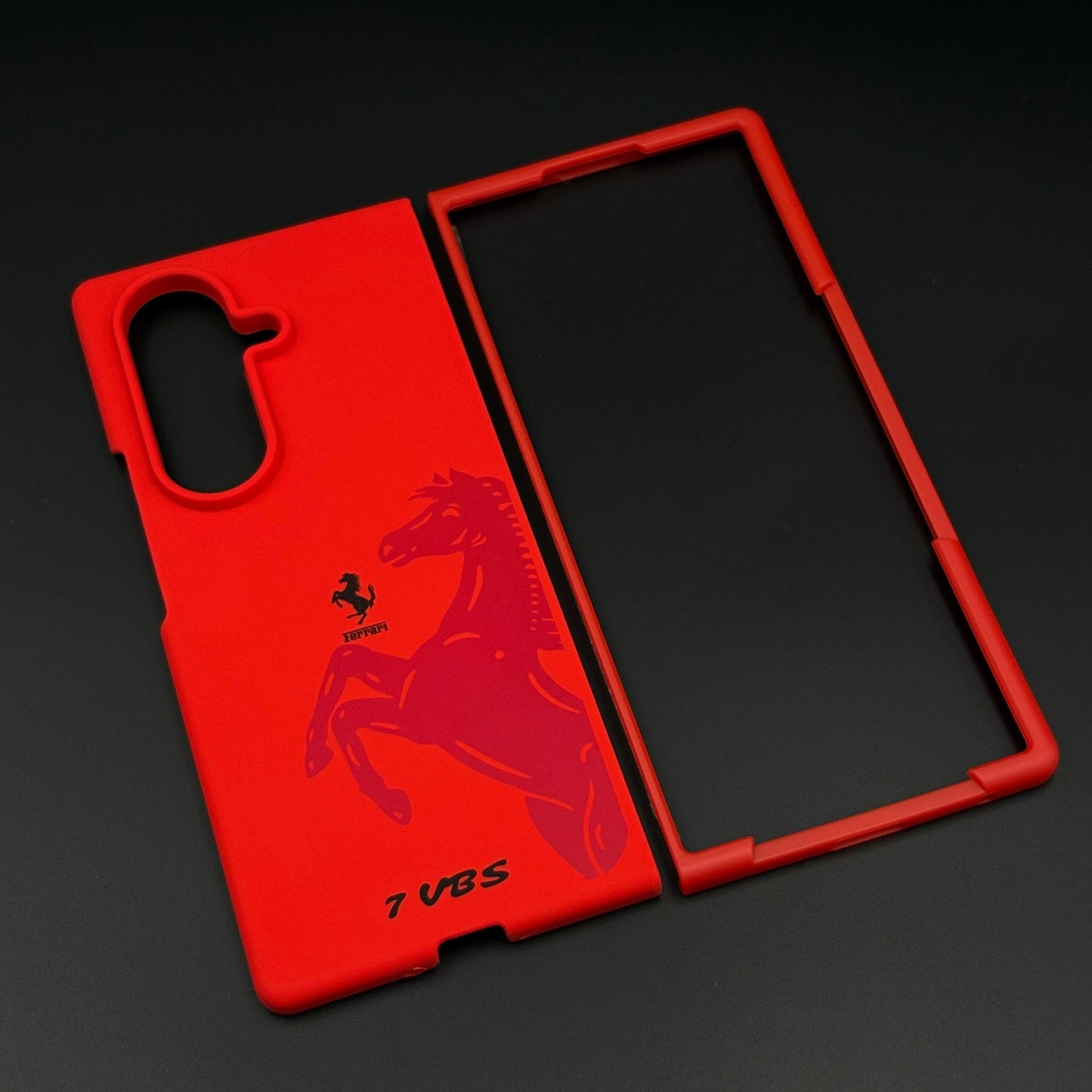 FR Horse Silhouette Red Mobile Case Cover for Samsung Galaxy Z Fold 7 | Soft Silicone Touch | Sports Edition