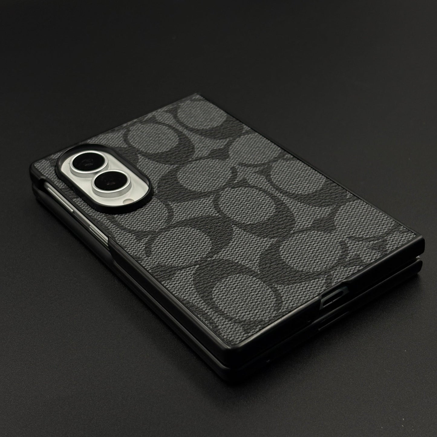 CC Pattern PU Leather Case for Samsung Galaxy Z Fold 8 | Monogram Soft Touch Protection