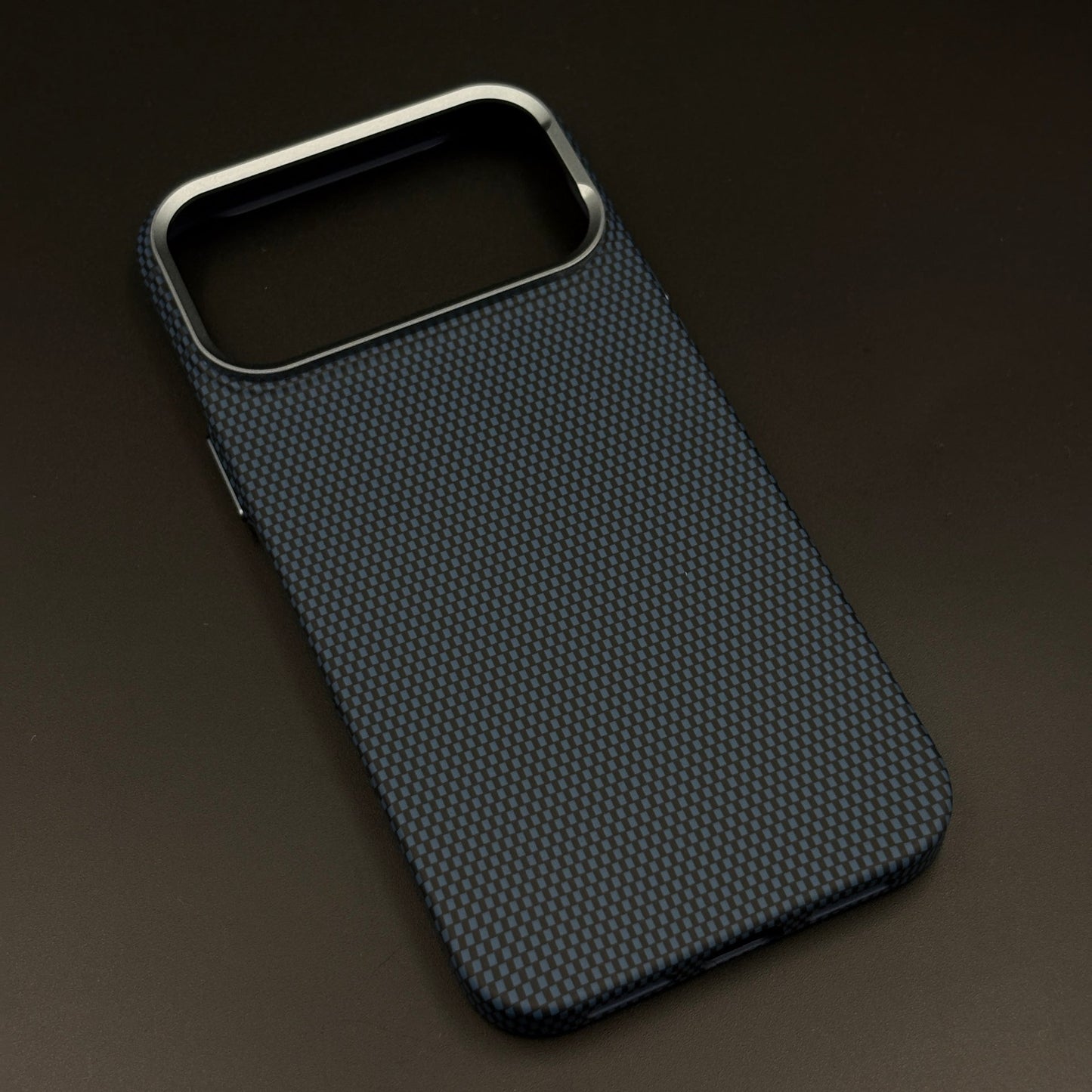 Midnight Navy Carbon Fibre Feel Hidden MagSafe Mobile Case Cover for iPhone 17 Series | Slim Protective