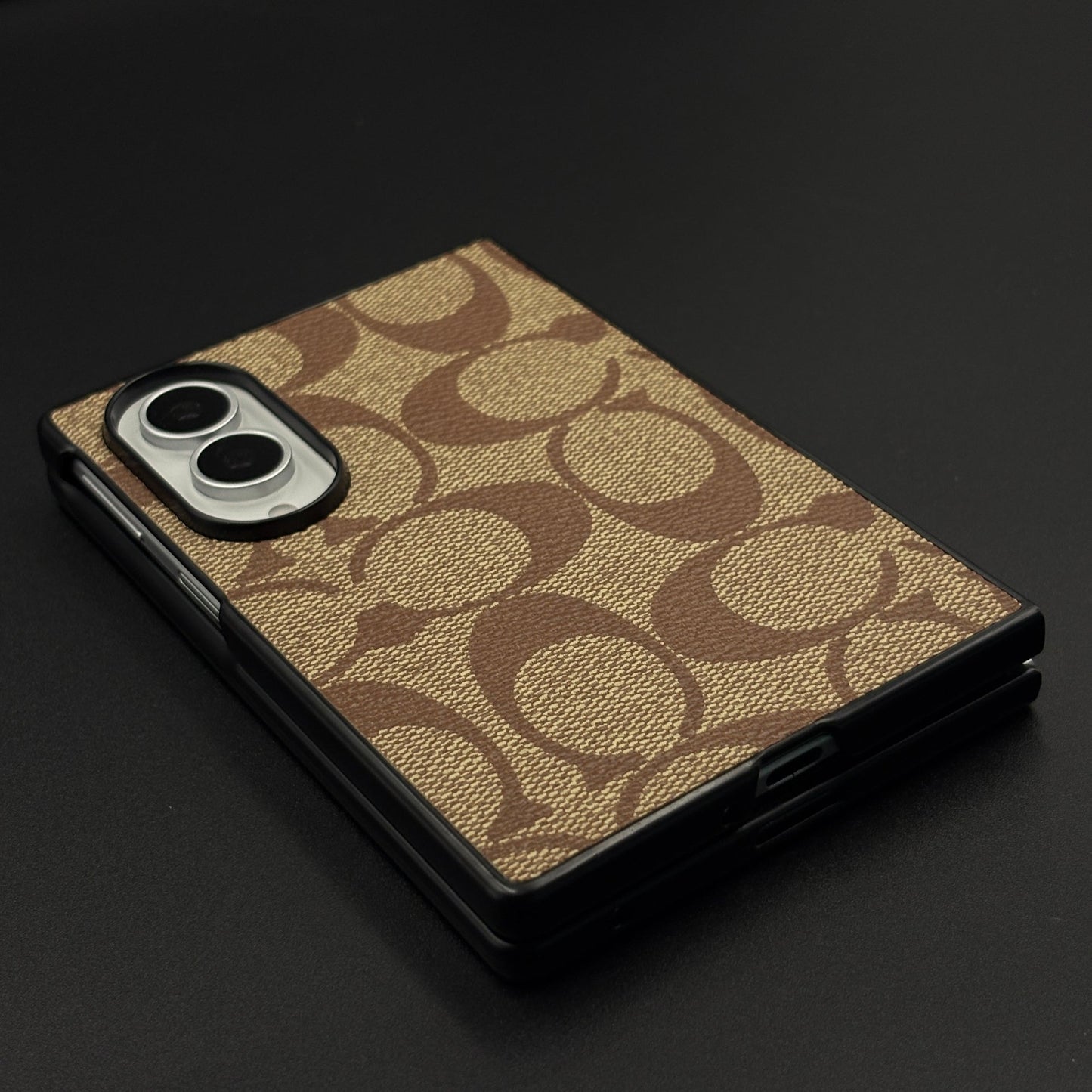 CC Pattern PU Leather Case for Samsung Galaxy Z Fold 8 | Monogram Soft Touch Protection