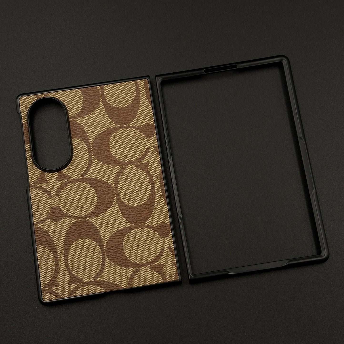 CC Pattern PU Leather Case for Samsung Galaxy Z Fold 8 | Monogram Soft Touch Protection