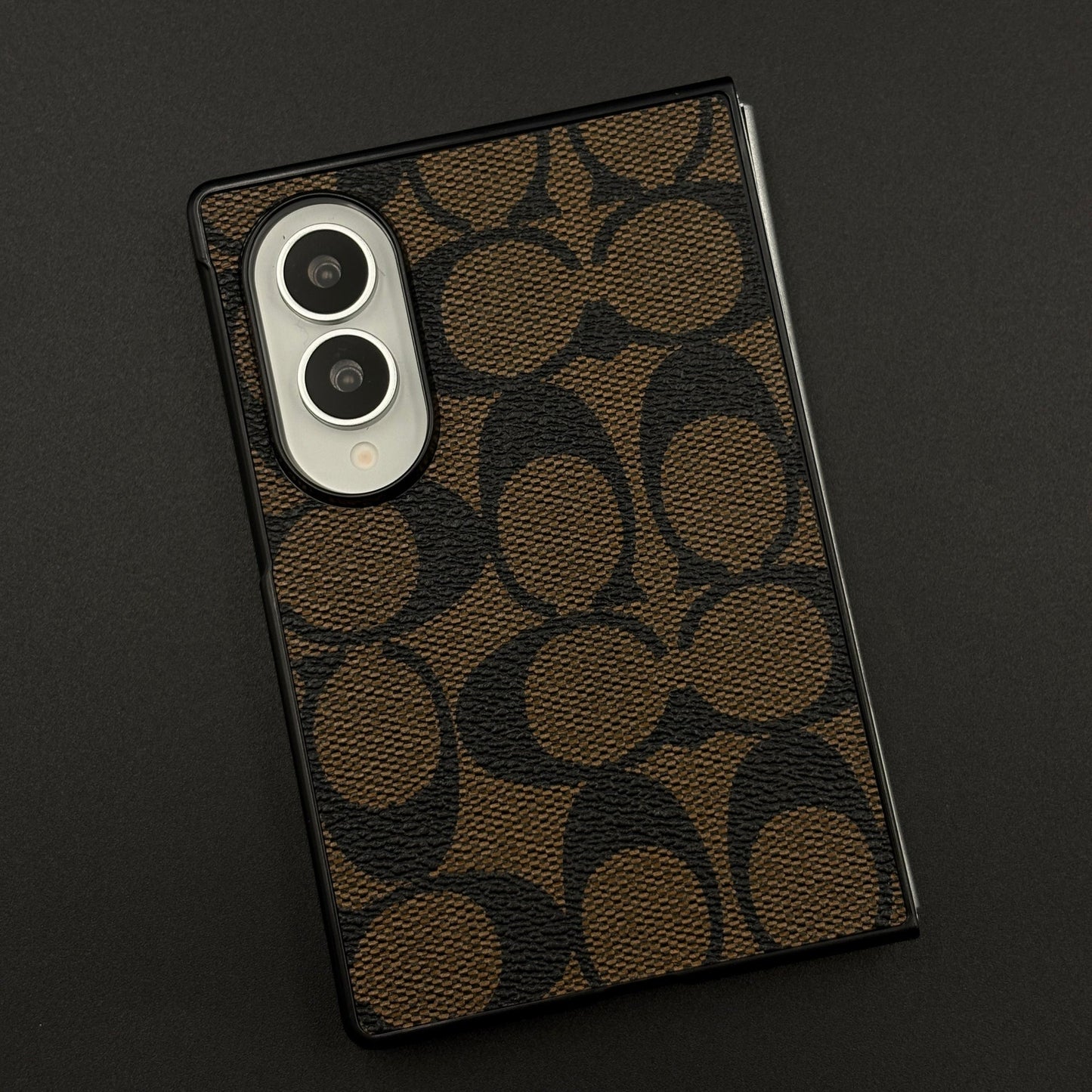 CC Pattern PU Leather Case for Samsung Galaxy Z Fold 8 | Monogram Soft Touch Protection