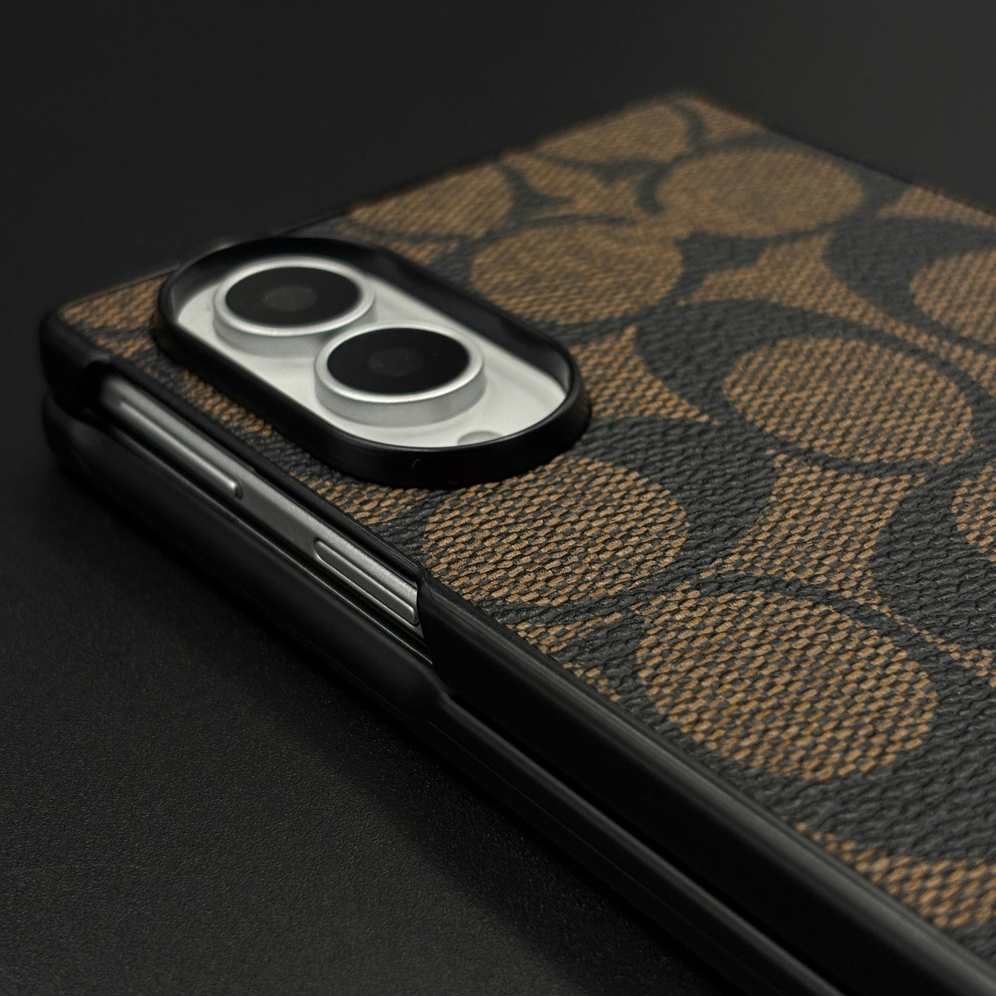 CC Pattern PU Leather Case for Samsung Galaxy Z Fold 8 | Monogram Soft Touch Protection