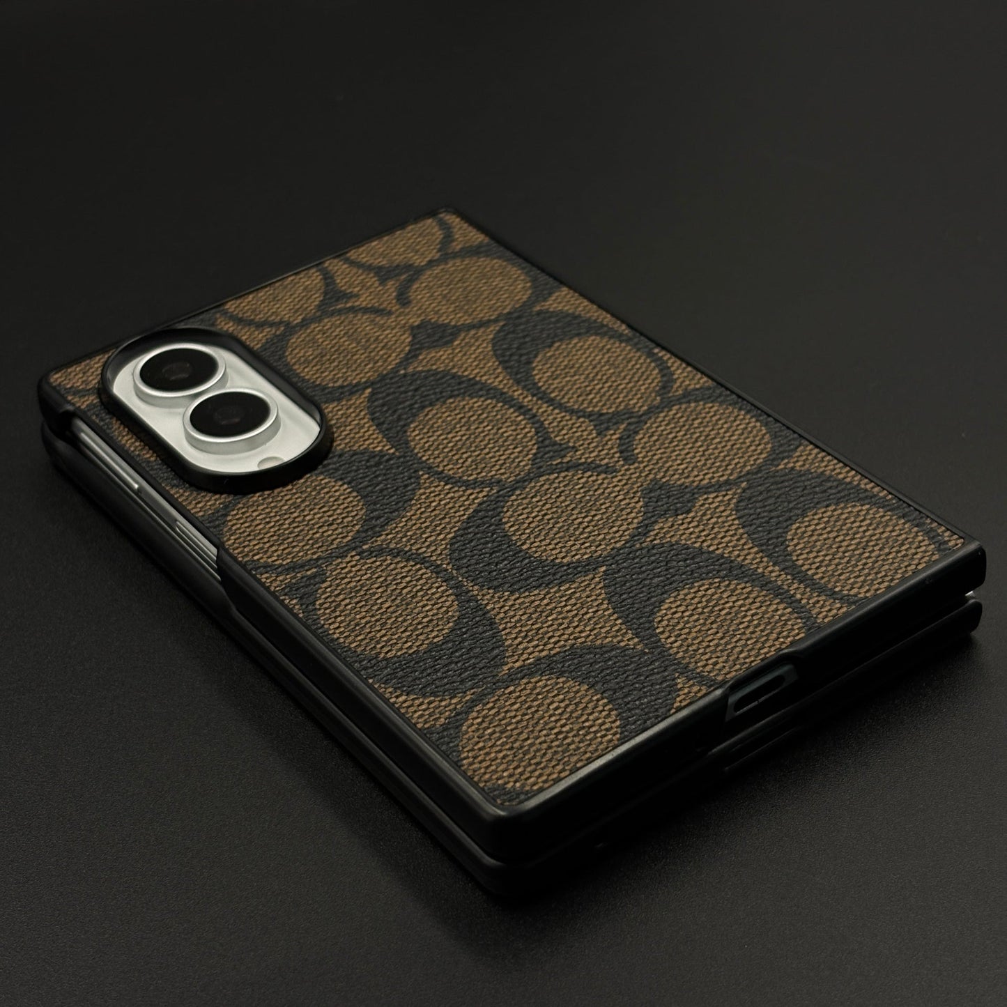 CC Pattern PU Leather Case for Samsung Galaxy Z Fold 8 | Monogram Soft Touch Protection