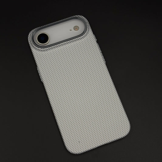 Pearl White Carbon Fibre Feel Hidden MagSafe Mobile Case Cover for iPhone 17 Air | Slim Protective Shell