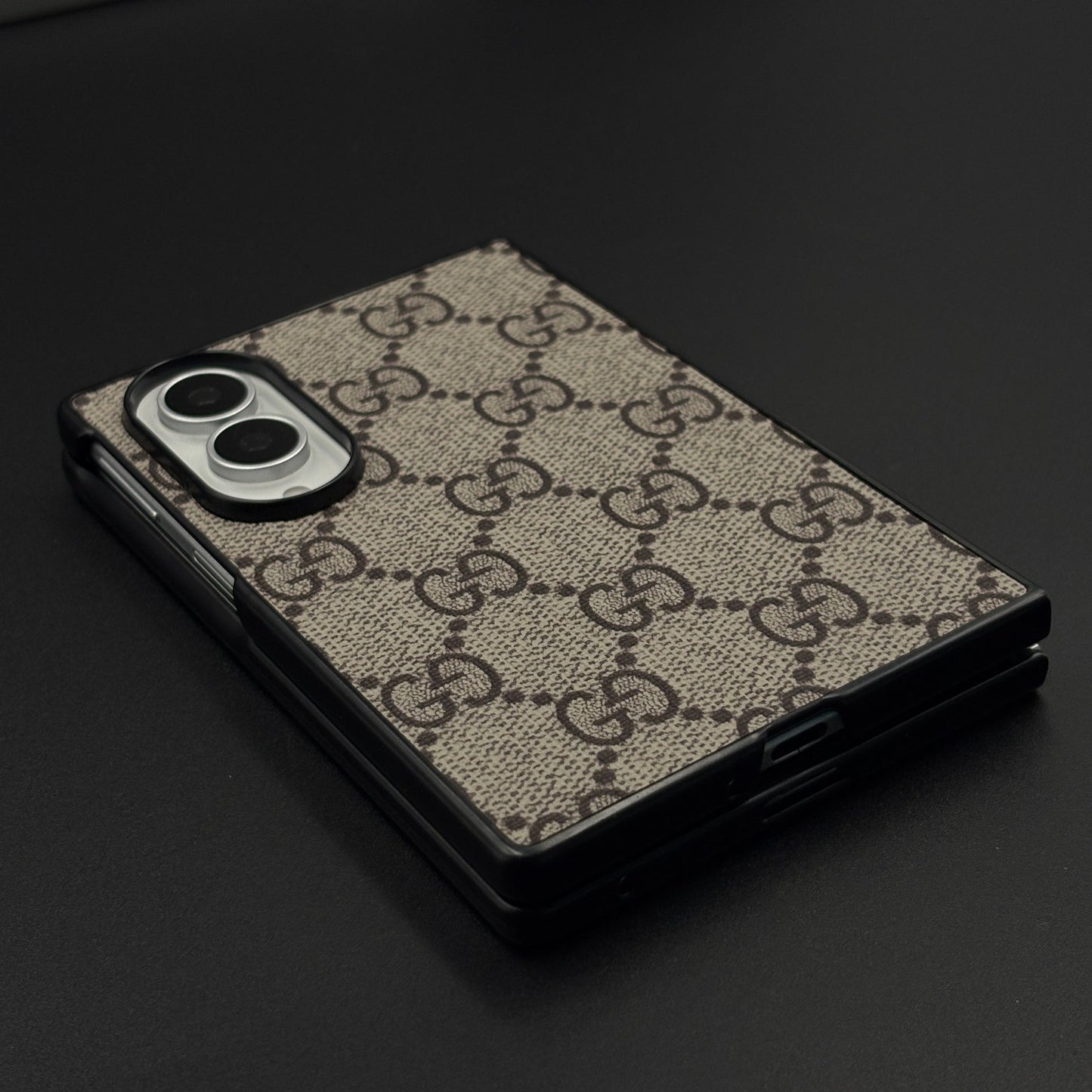 Luxury Brand PU Leather GG Case for Samsung Galaxy Z Fold 8 | Designer Protective Cover