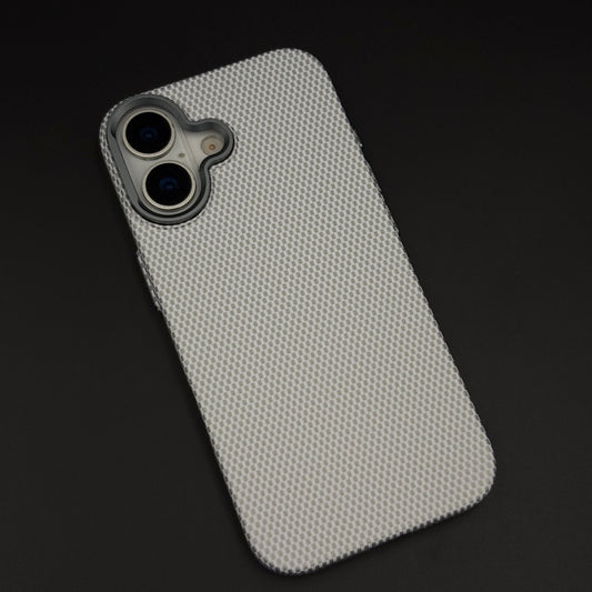 Pearl White Carbon Fibre Feel Hidden MagSafe Mobile Case Cover for iPhone 17 | Slim Protective Shell