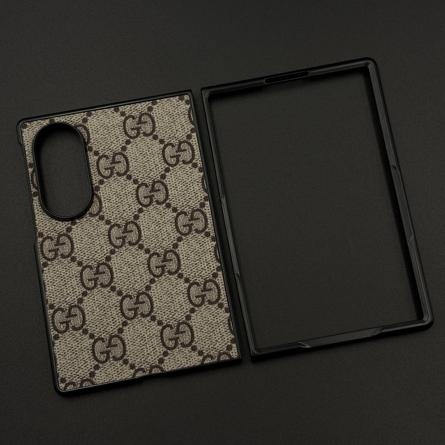 Luxury Brand PU Leather GG Case for Samsung Galaxy Z Fold 8 | Designer Protective Cover