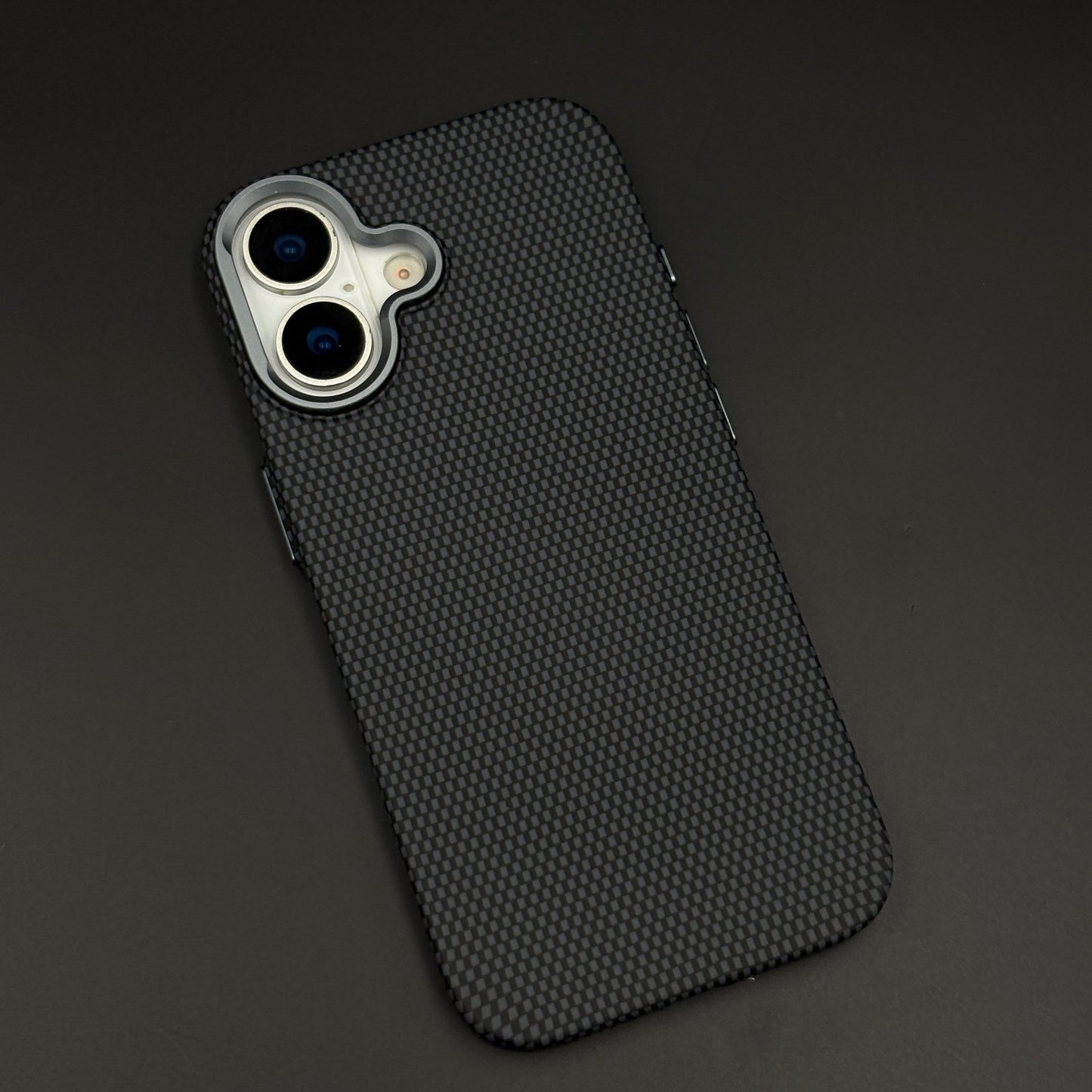 UltraLite Black Case Slim Mobile Case Cover for iPhone 16 Series | Rare Aramid Texture Finish | Real Carbon Fibre Feel | Hidden MagSafe
