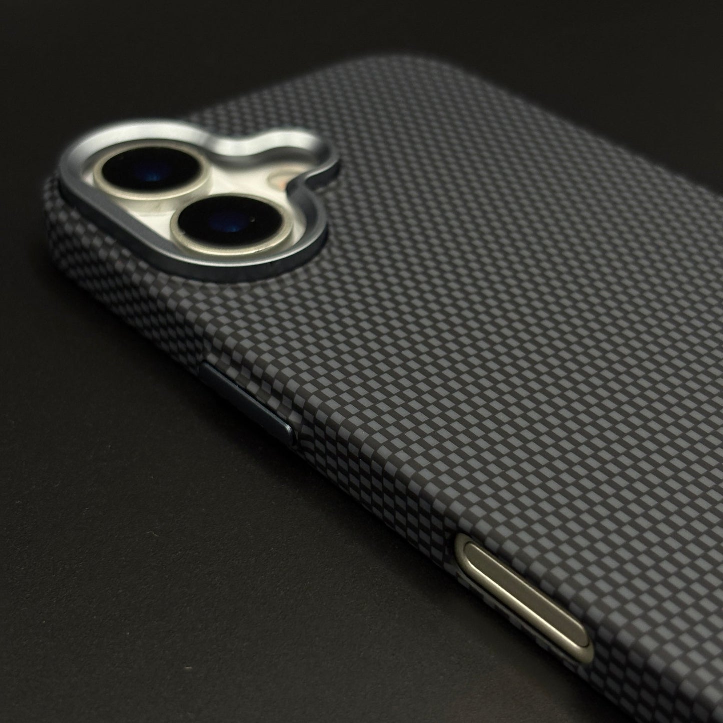 UltraLite Black Case Slim Mobile Case Cover for iPhone 16 Series | Rare Aramid Texture Finish | Real Carbon Fibre Feel | Hidden MagSafe