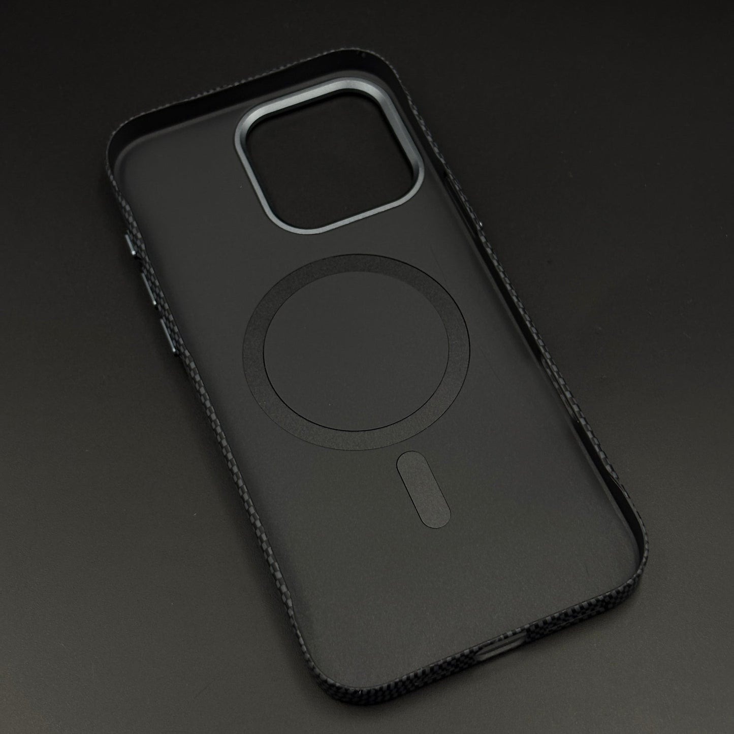 UltraLite Black Case Slim Mobile Case Cover for iPhone 16 Series | Rare Aramid Texture Finish | Real Carbon Fibre Feel | Hidden MagSafe