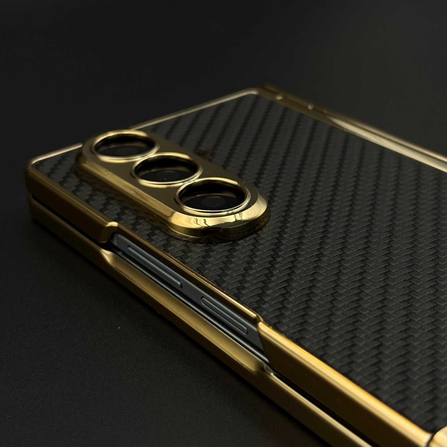 Gold Chrome Hinge Guard Kickstand Pen Case Cover for Samsung Galaxy Z Fold 7