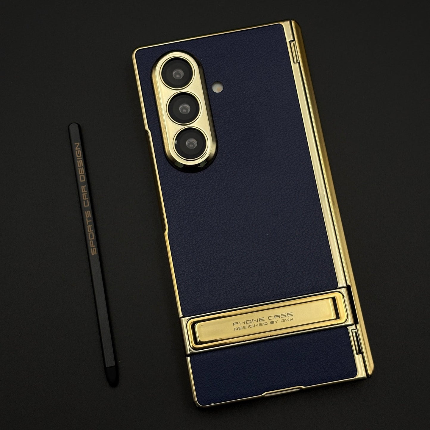 Gold Chrome Hinge Guard Kickstand Pen Case Cover for Samsung Galaxy Z Fold 7