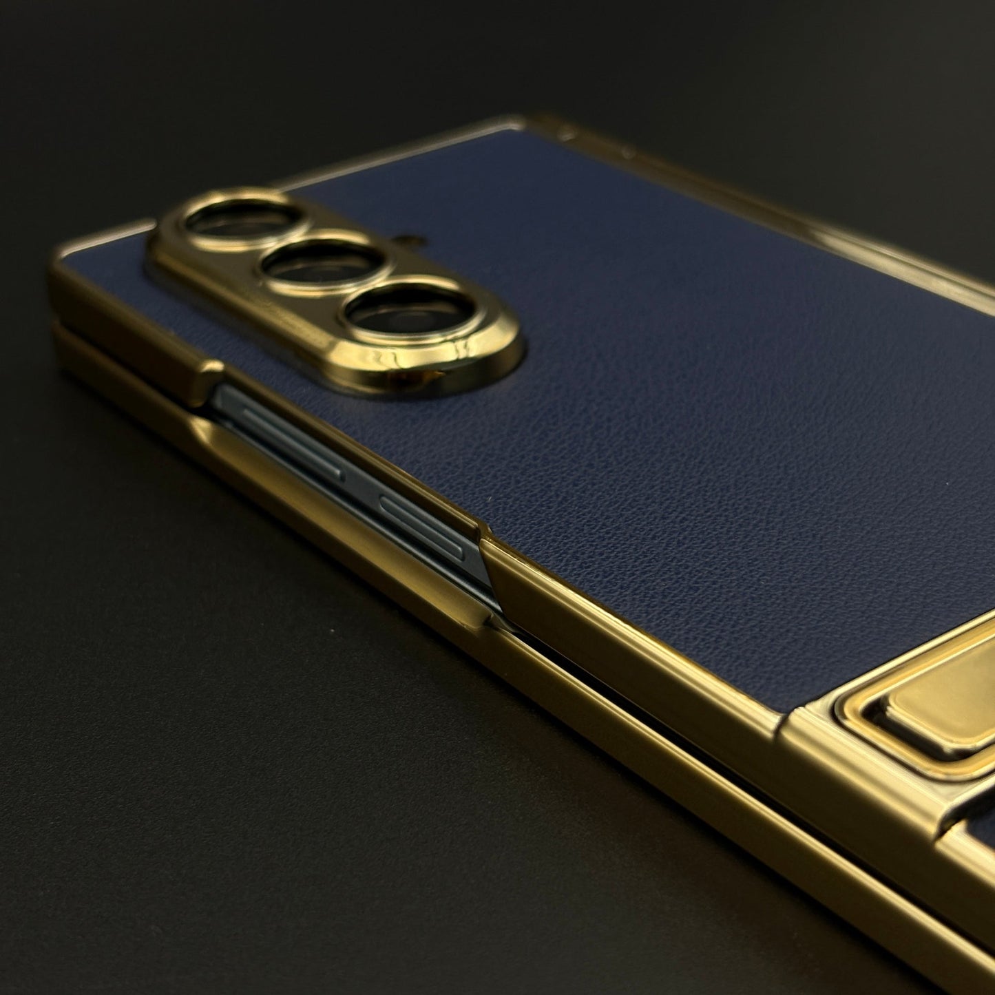 Gold Chrome Hinge Guard Kickstand Pen Case Cover for Samsung Galaxy Z Fold 7