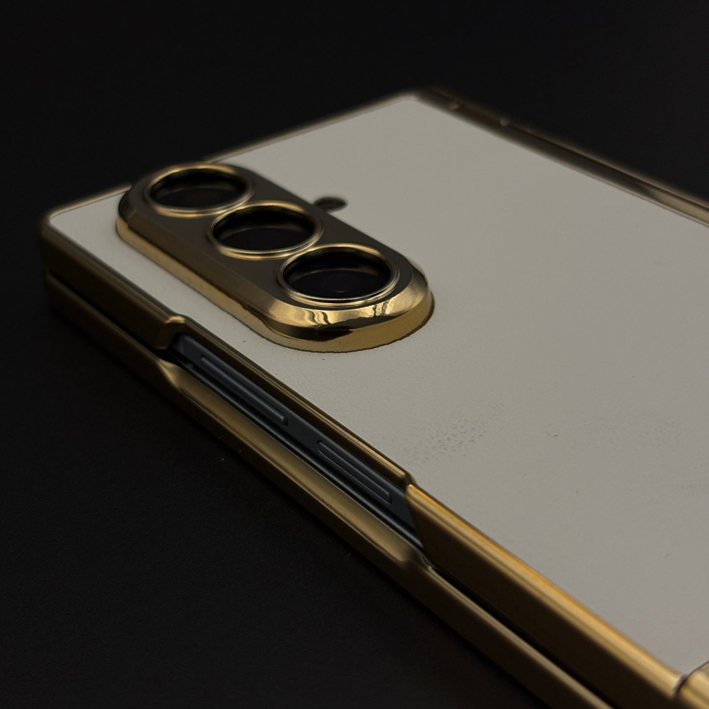 Gold Chrome Hinge Guard Kickstand Pen Case Cover for Samsung Galaxy Z Fold 7