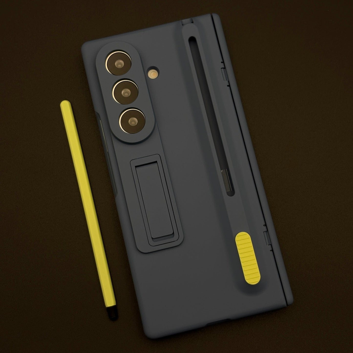 Matte Phone Case Cover with Pen & Holder for Samsung Galaxy Z Fold 8 Ultra | Kickstand | Hinge & Front Screen Protection