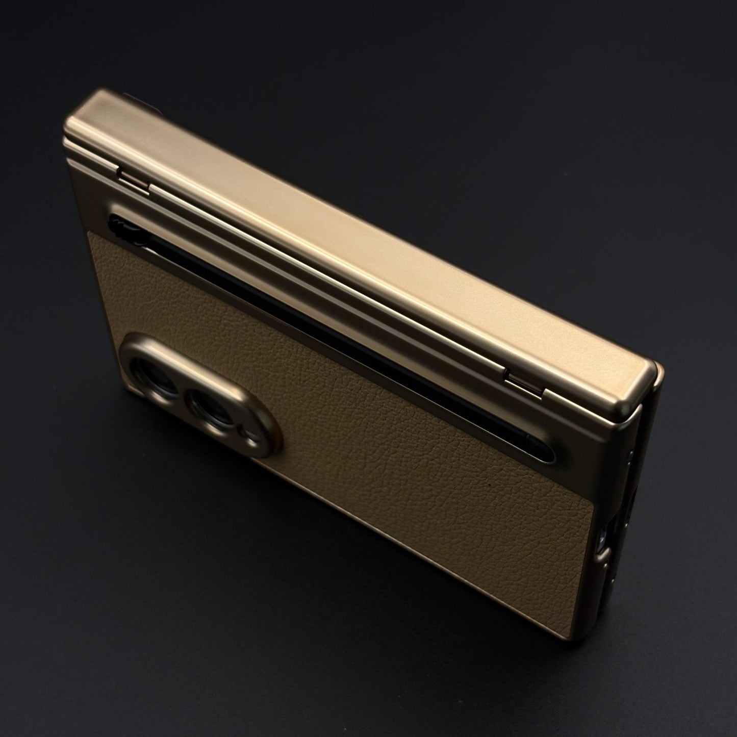 All-in-One Case | Leather Texture with Pen for Samsung Galaxy Z Fold 8 | Front Screen Protector & Side Hinge Protection