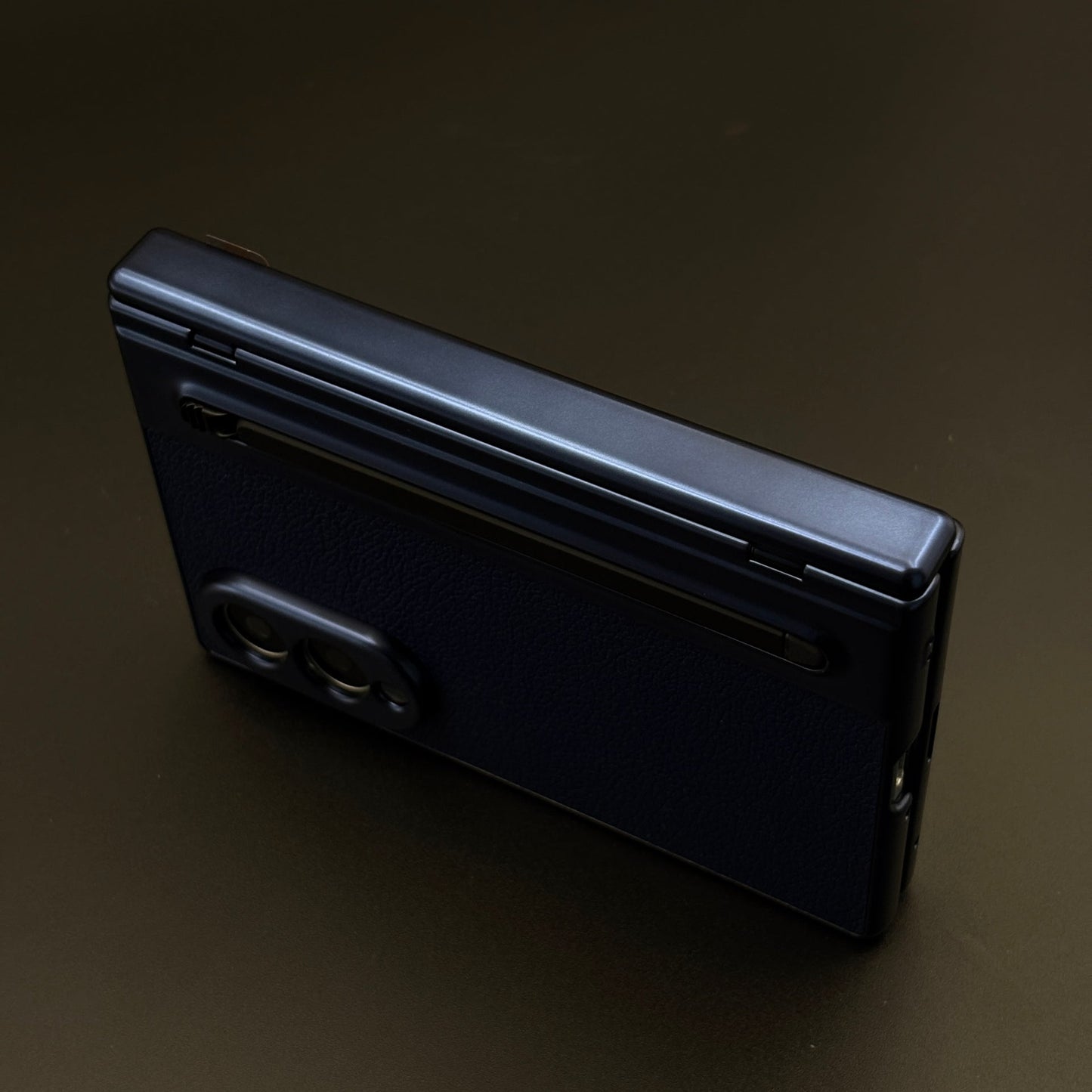All-in-One Case | Leather Texture with Pen for Samsung Galaxy Z Fold 8 | Front Screen Protector & Side Hinge Protection