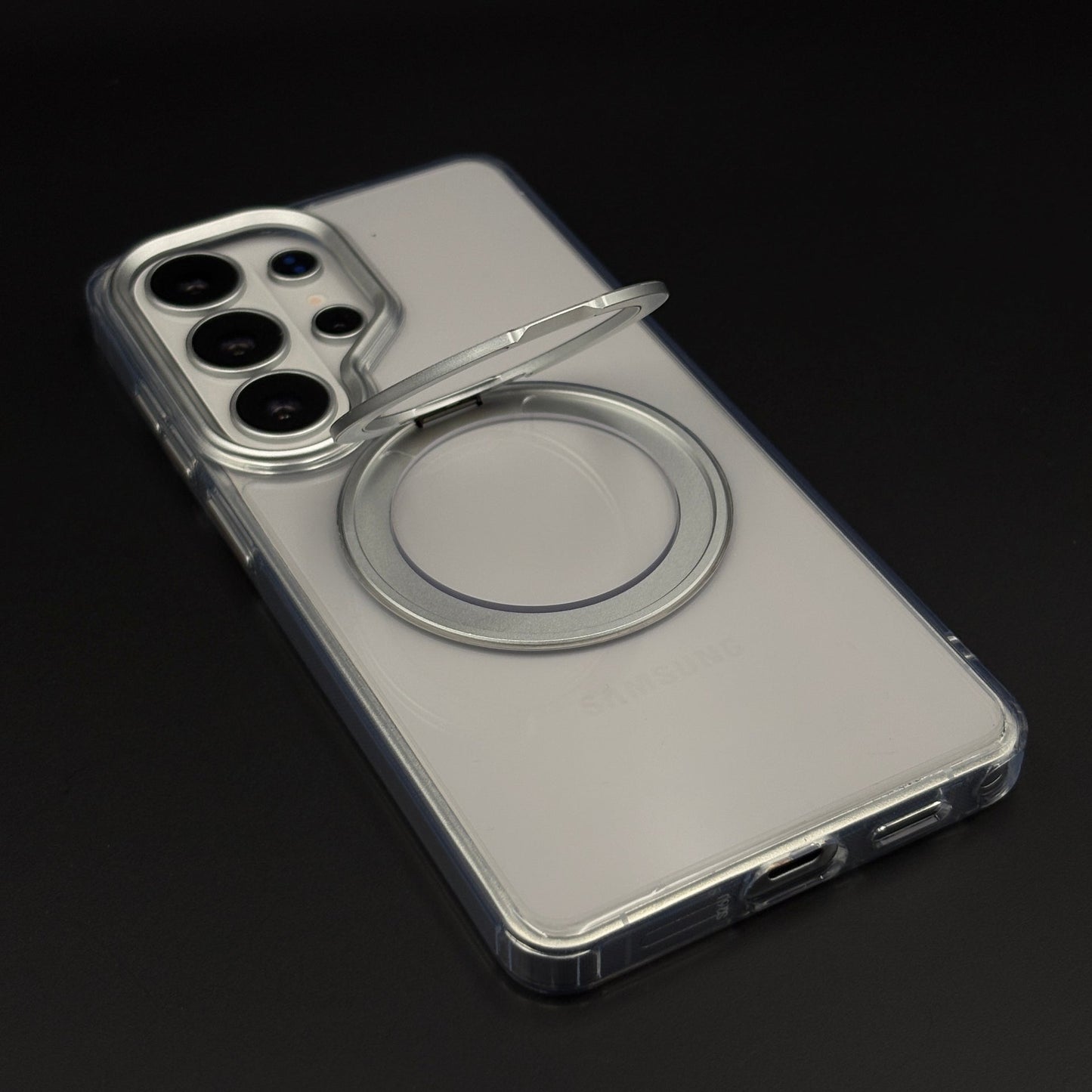 Smokey Rotating Stand MagSafe Mobile Case Cover for Samsung Galaxy S26 Ultra | Translucent Protection