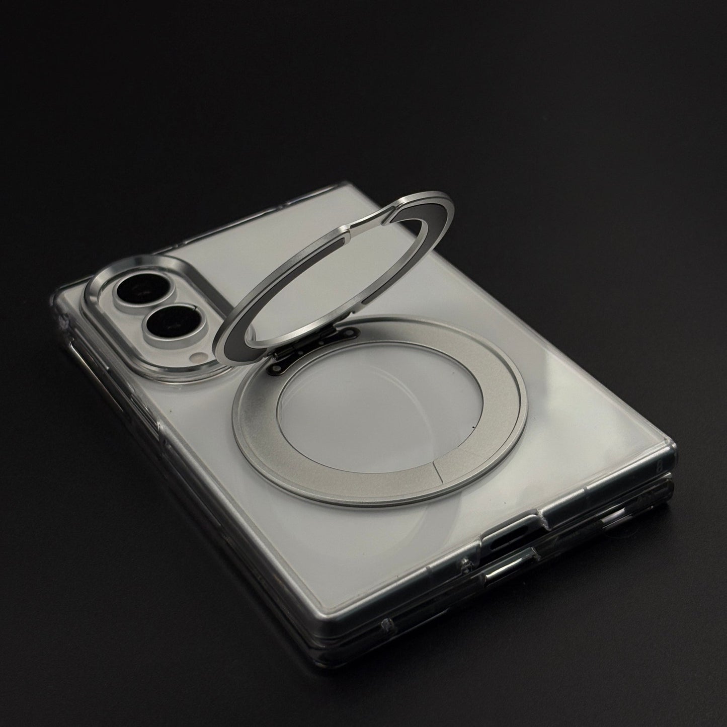 Premium Transparent Case with 360° Rotating Kickstand for Samsung Galaxy Z Fold 8 | No-Yellowing | Sleek Fit