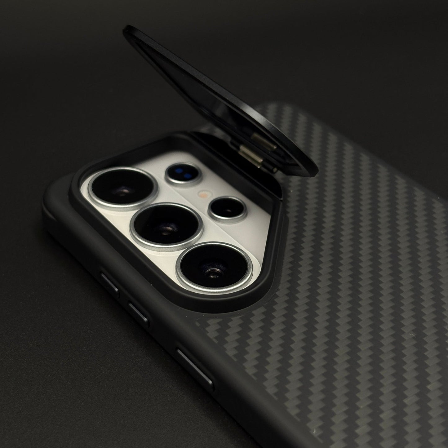 Nillkin Carbon Fiber Hidden MagSafe Mobile Case Cover for Samsung Galaxy S26 Ultra | Slim Shockproof with Built-in Kickstand