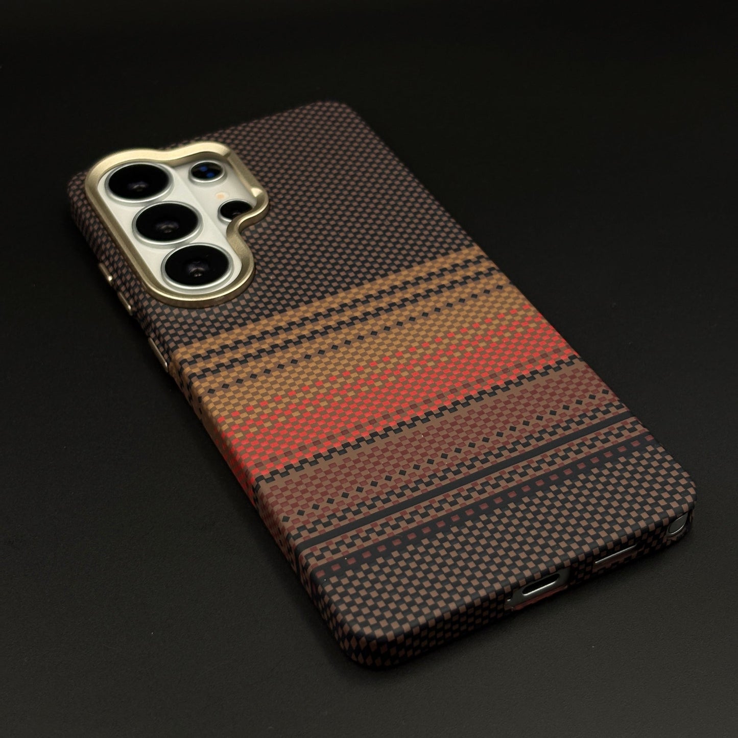 Sunset Stripe Mobile Case Cover for Samsung Galaxy S26 Ultra | Rare Aramid Texture Finish | Real Carbon Fibre Feel | Hidden MagSafe