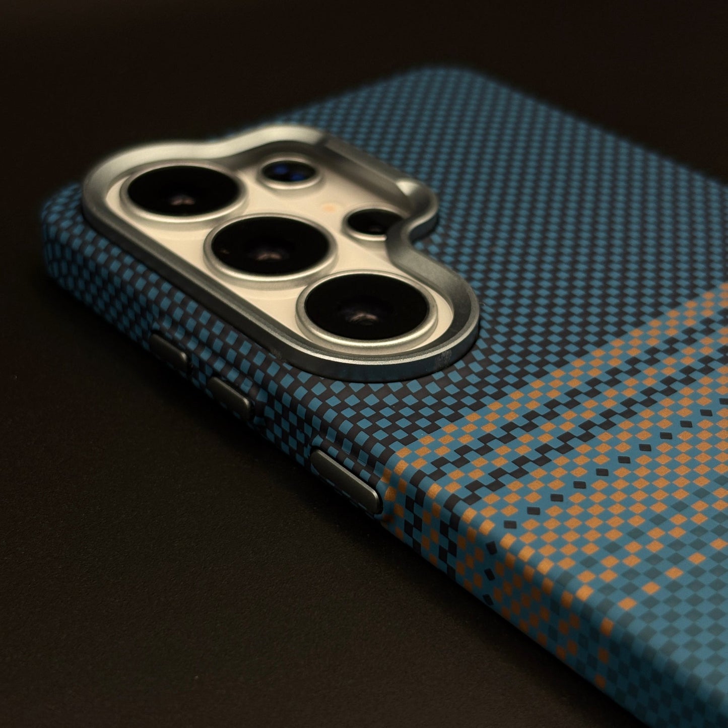 Teal Stripe Hidden MagSafe Carbon Fibre Feel Case for Samsung Galaxy S26 Ultra