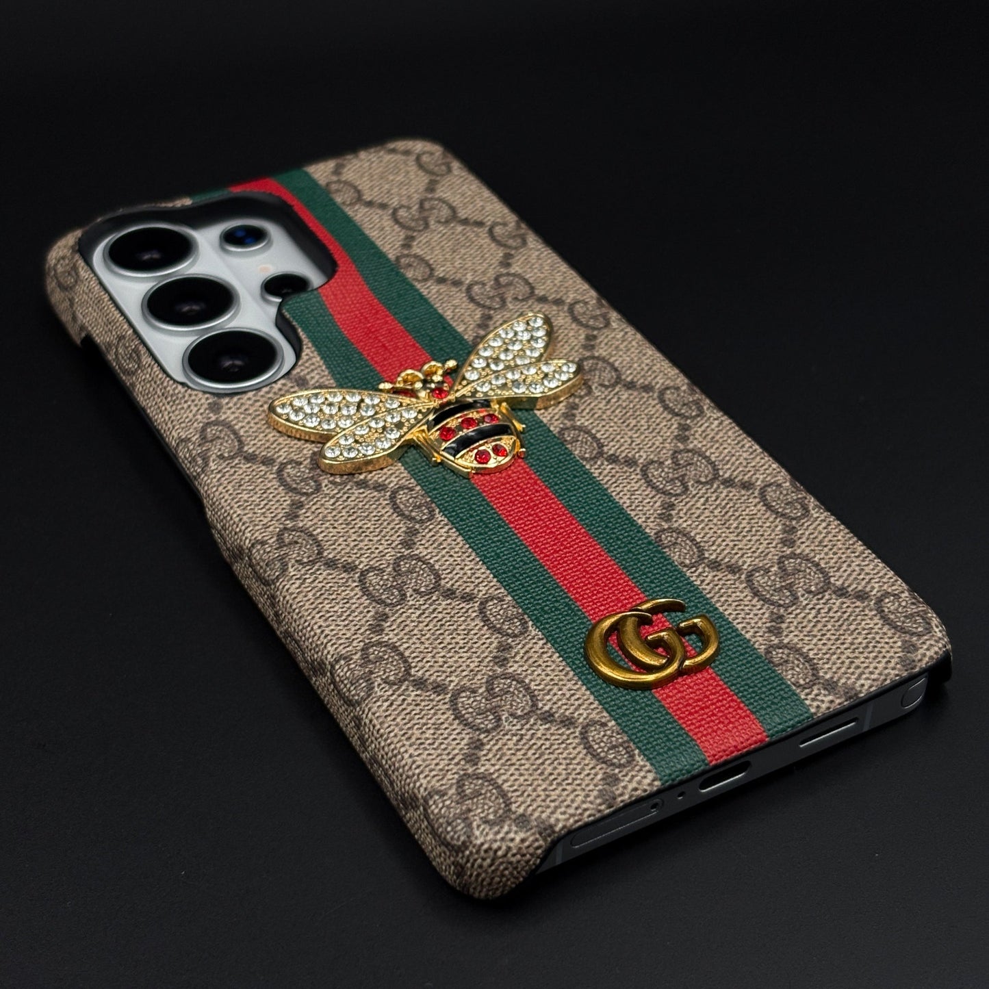 GG Bee Stripe Designer Case for Samsung Galaxy S26 Ultra | Luxury Stripe Bee Pattern Cover