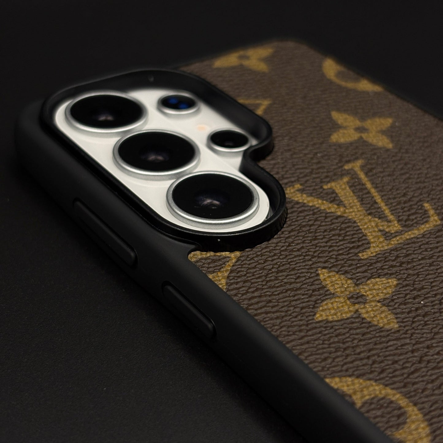 Luxury Brand Black Border PU Leather Case for Samsung Galaxy S26 Ultra | Designer Protective Cover