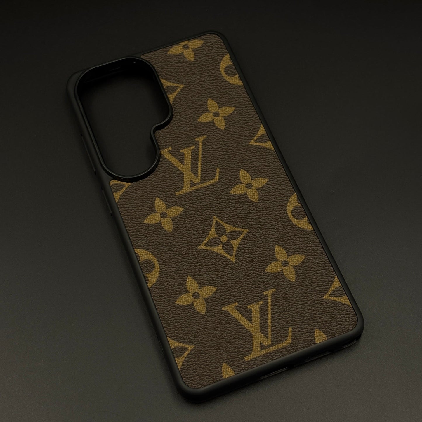 Luxury Brand Black Border PU Leather Case for Samsung Galaxy S26 Ultra | Designer Protective Cover