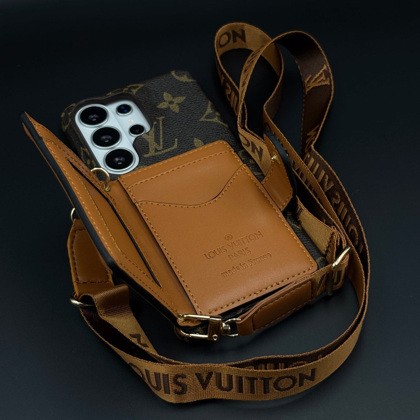 Luxury Brand Wallet Cardholder Leather Case with Crossbody Sling for Samsung Galaxy S26 Ultra