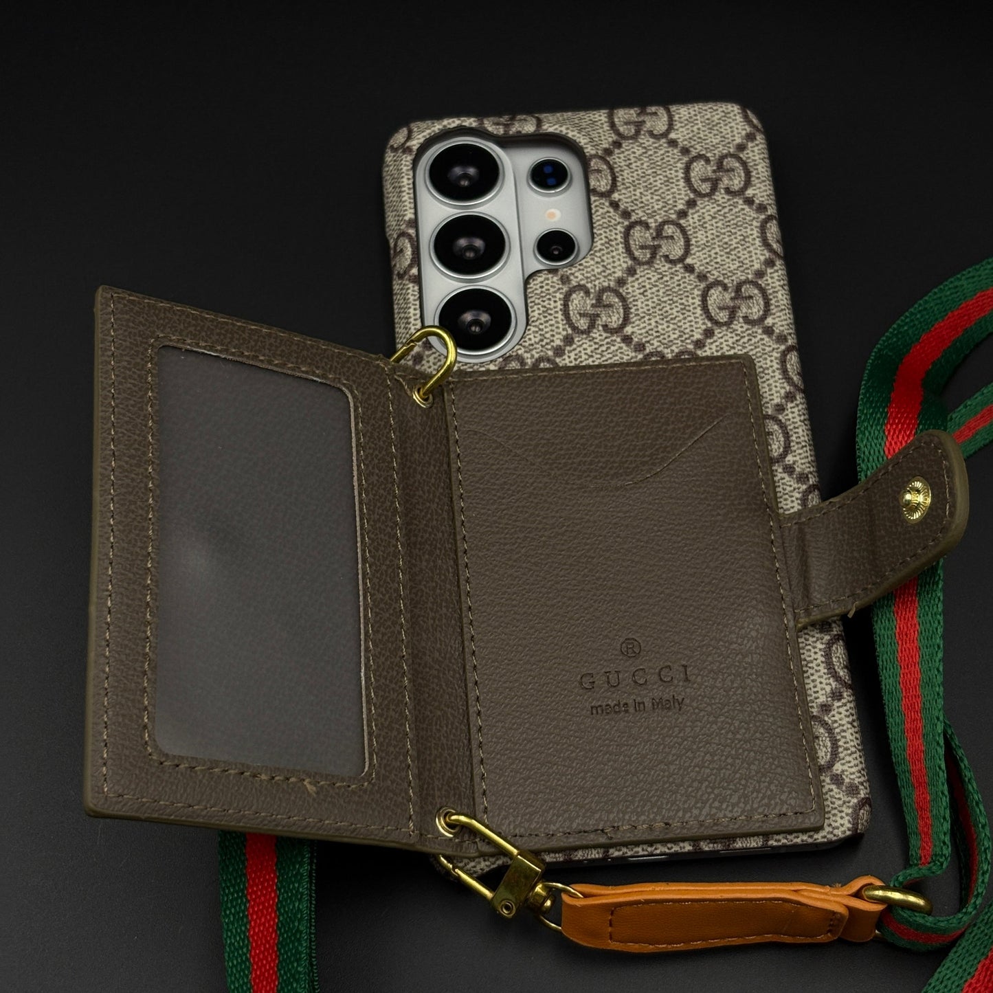 Luxury GG Wallet Case with Sling for Samsung Galaxy S26 Ultra | Crossbody Strap | Card Holder