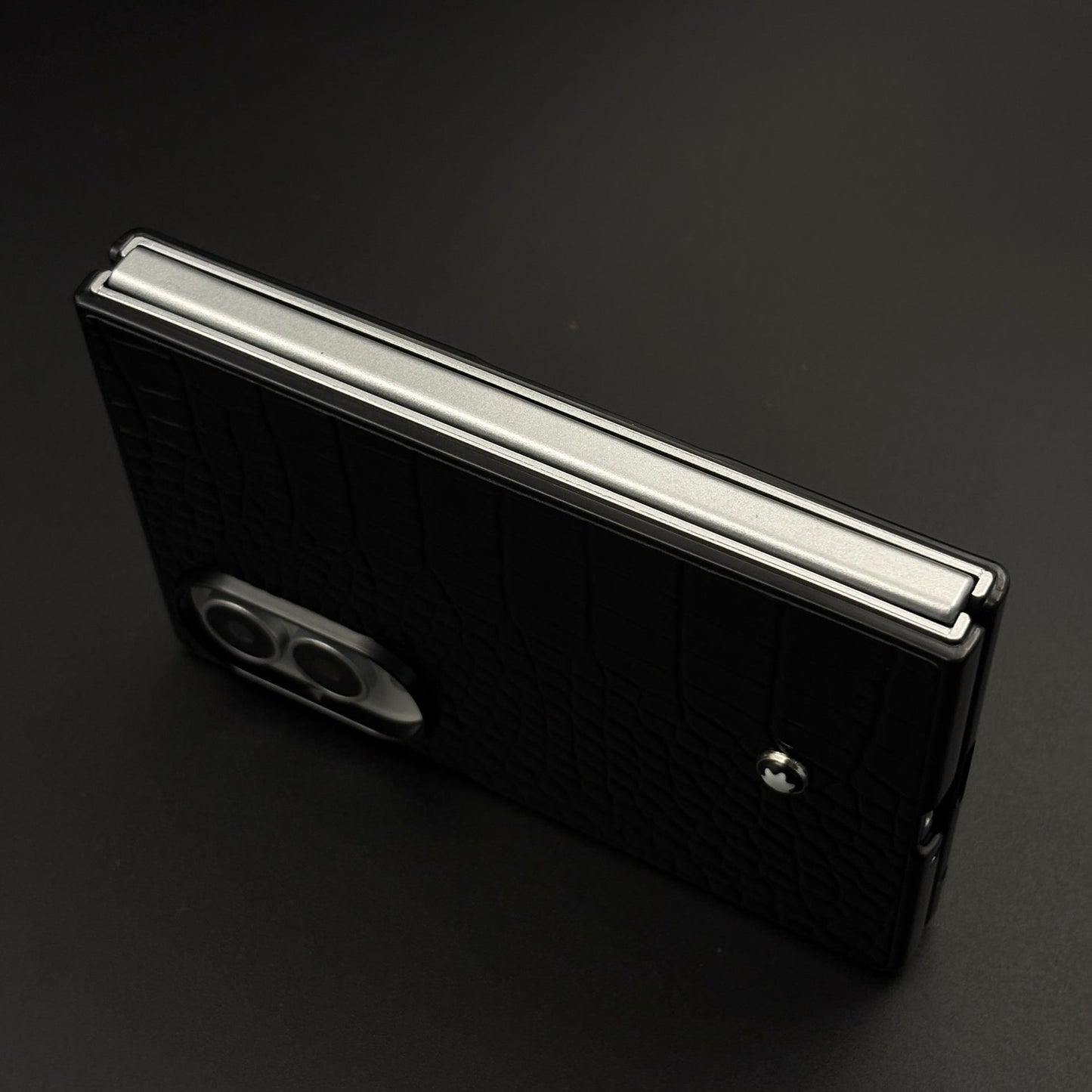 Croc Pattern MB Logo Case for Samsung Galaxy Z Fold 8 | Luxury Embossed Leather Protection