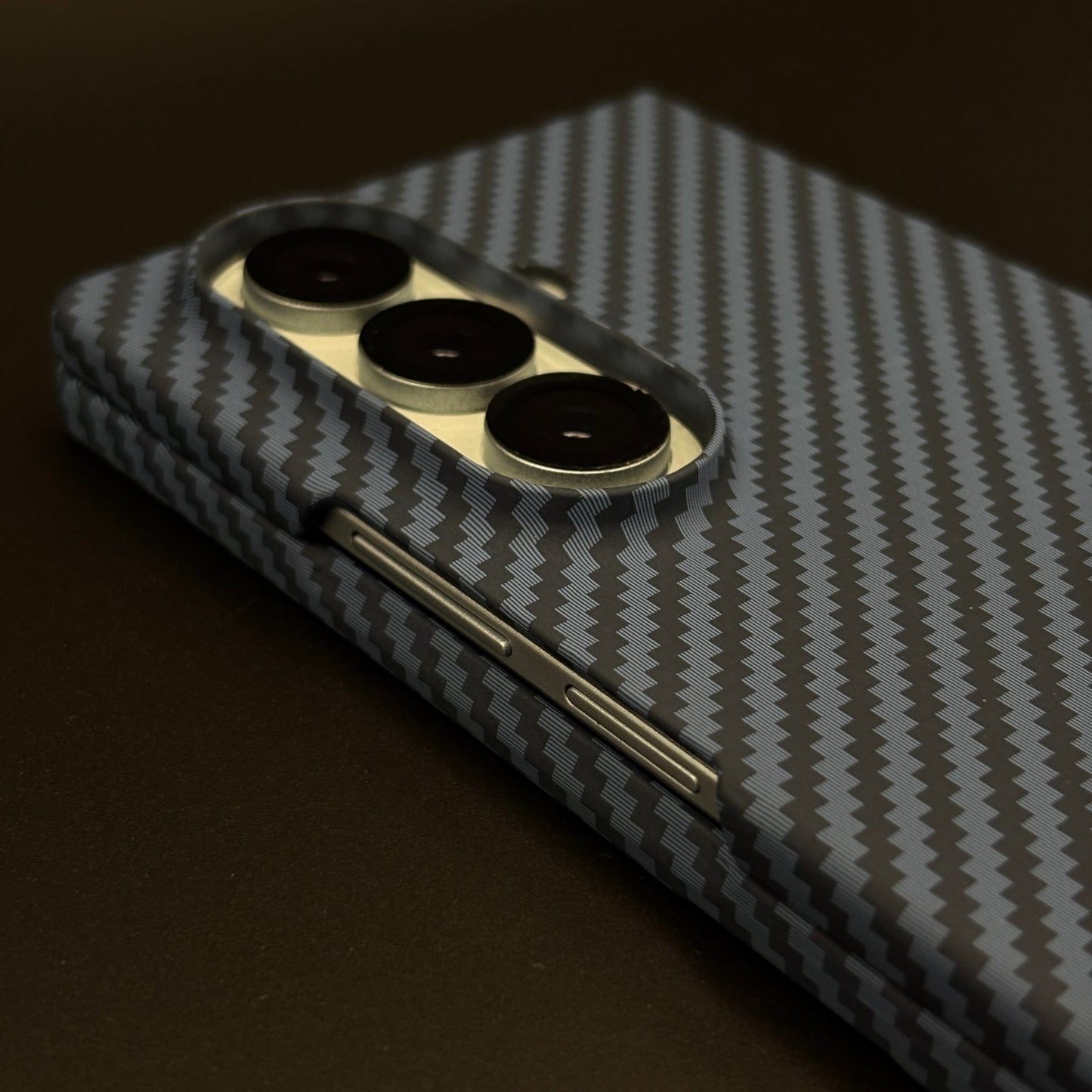 Deep Ocean Blue Hidden MagSafe Carbon Fibre Feel Mobile Case Cover for Samsung Galaxy Z Fold 7 | Slim Protection