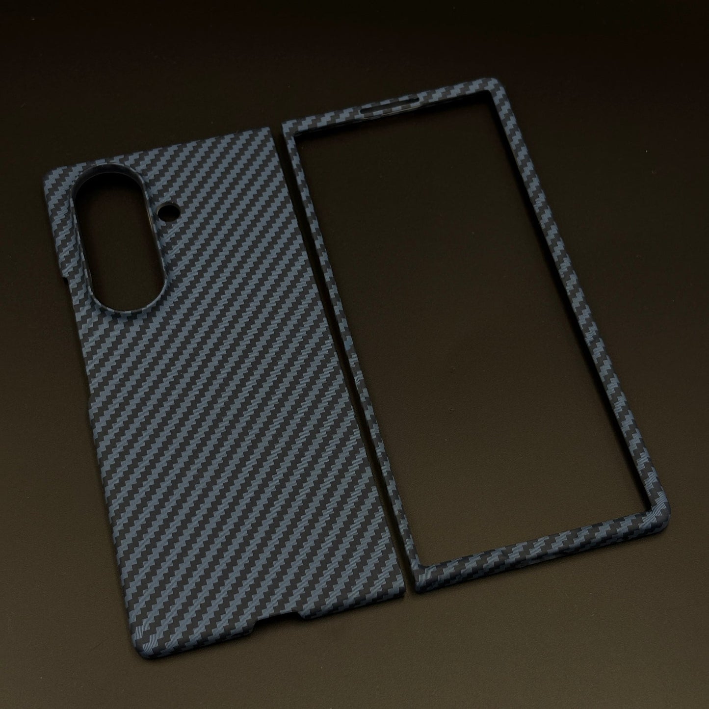 Deep Ocean Blue Hidden MagSafe Carbon Fibre Feel Mobile Case Cover for Samsung Galaxy Z Fold 7 | Slim Protection
